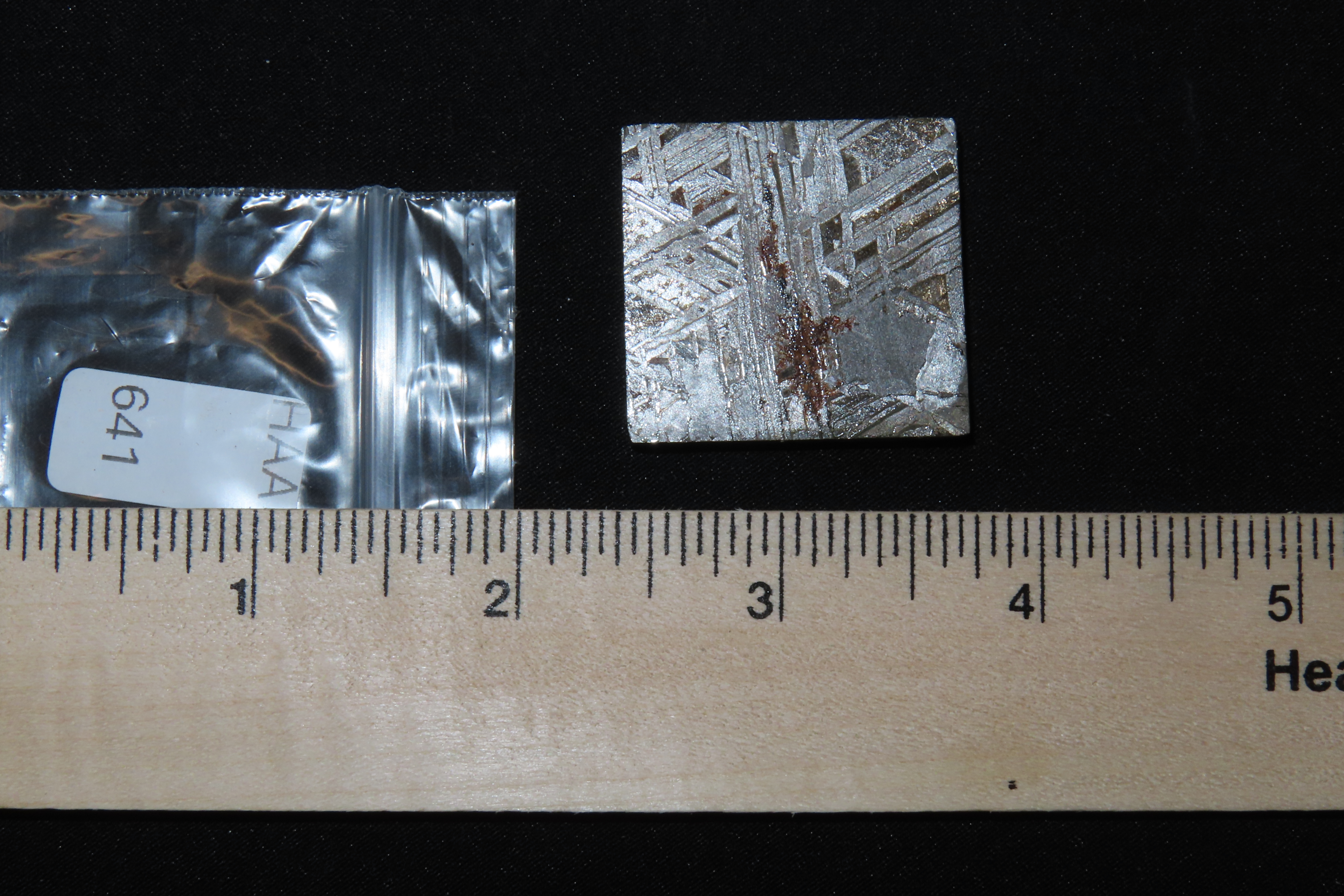 Nice Cut & Polished Meteorite Slab, 40 grams, Beautiful Windmanstatten Pattern