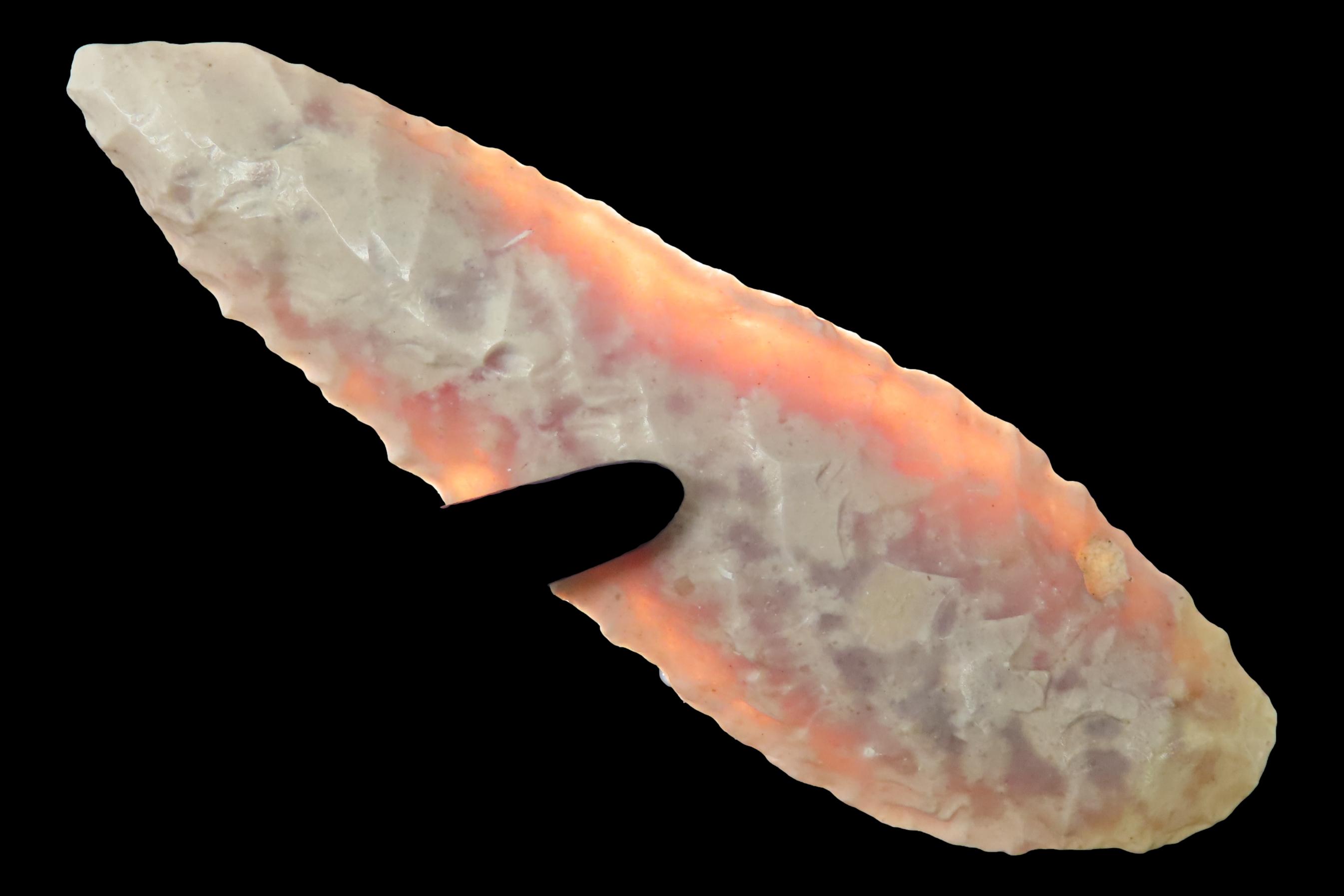 Upper Paleolithic (11k-35k years old) Flint blade from Bergerac Region France, from Cro-Magnon man, 3 3/4" Long.