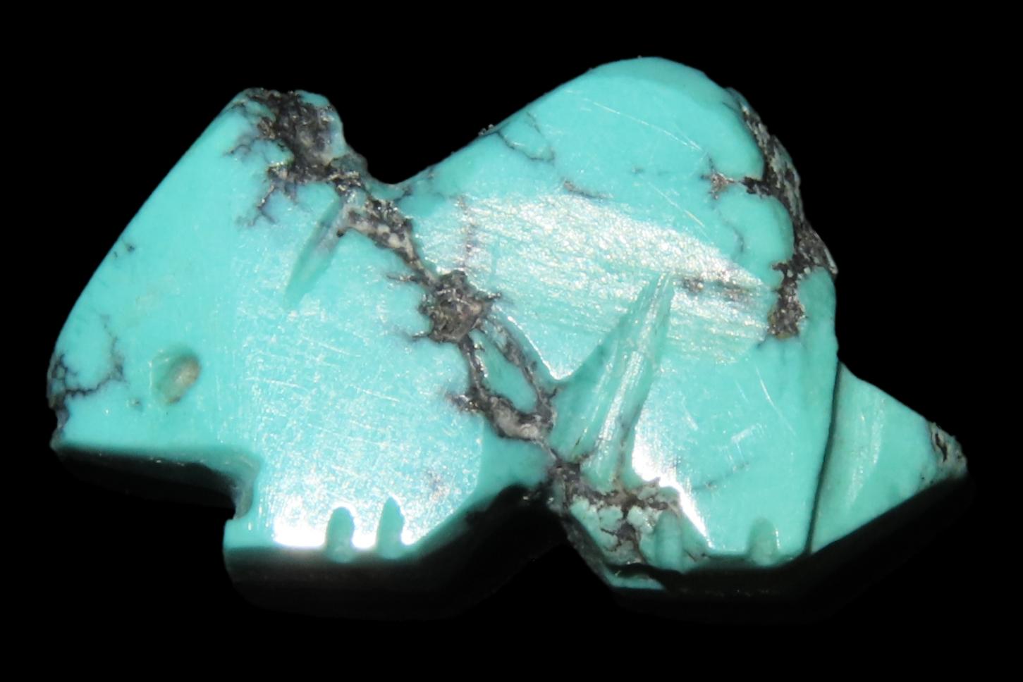 Nice Turquoise Zuni Fetish Rabbit Effigy Bead, Animal Effigy, Great Example