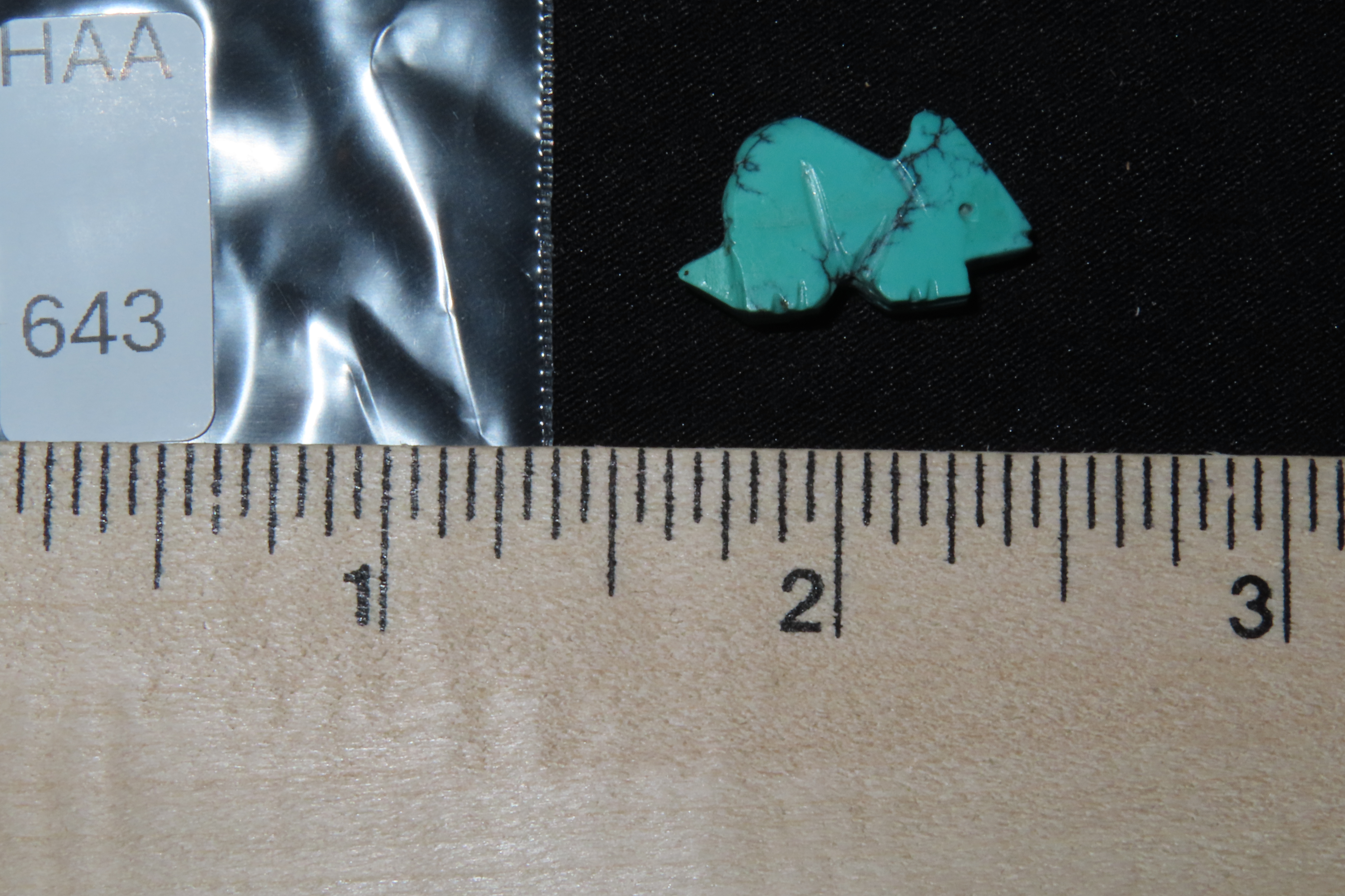 Nice Turquoise Zuni Fetish Rabbit Effigy Bead, Animal Effigy, Great Example