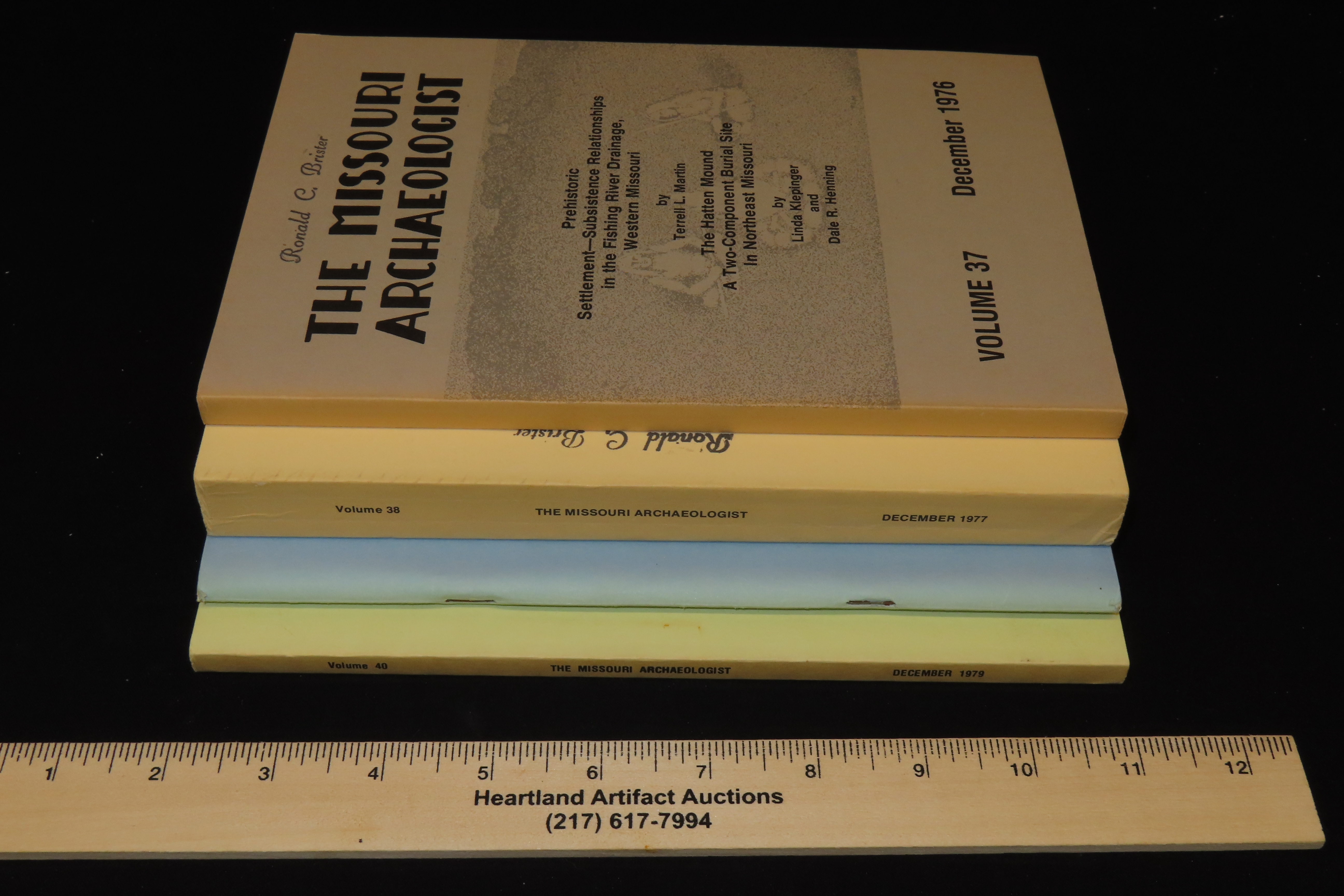 Lot of 1970's Missouri Archaeologist. Full of Pics & Articles on all kinds of Artifacts & Sites. 1976, 1977, 1978, 1979. Only one issue prin
