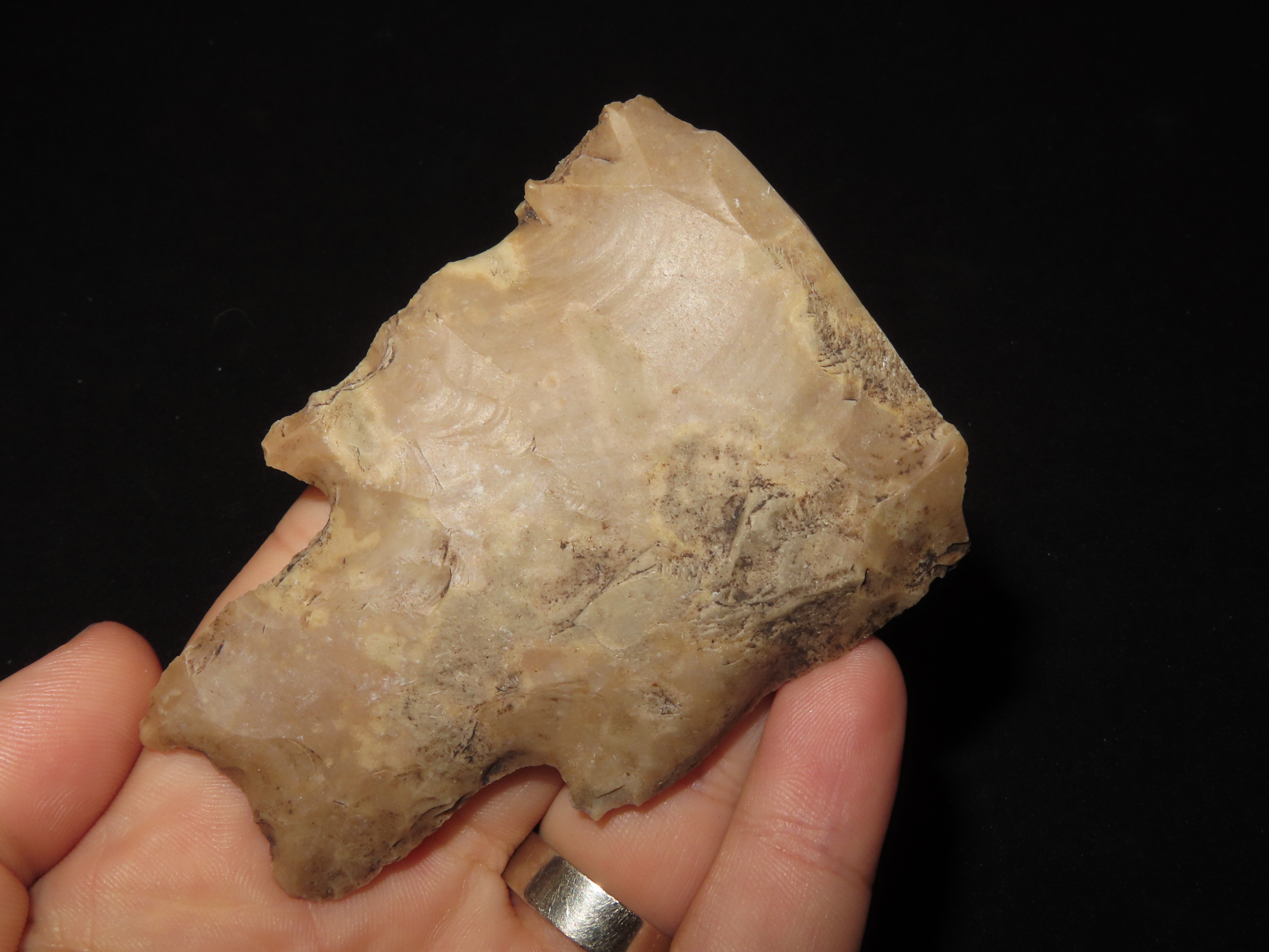 MASSIVE Pedernales Spear / Knife Heartbreaker, Uvalde County Texas. 3 3/8" by 2 3/8" Wide. Would have been over 8" if Complete. By far the l