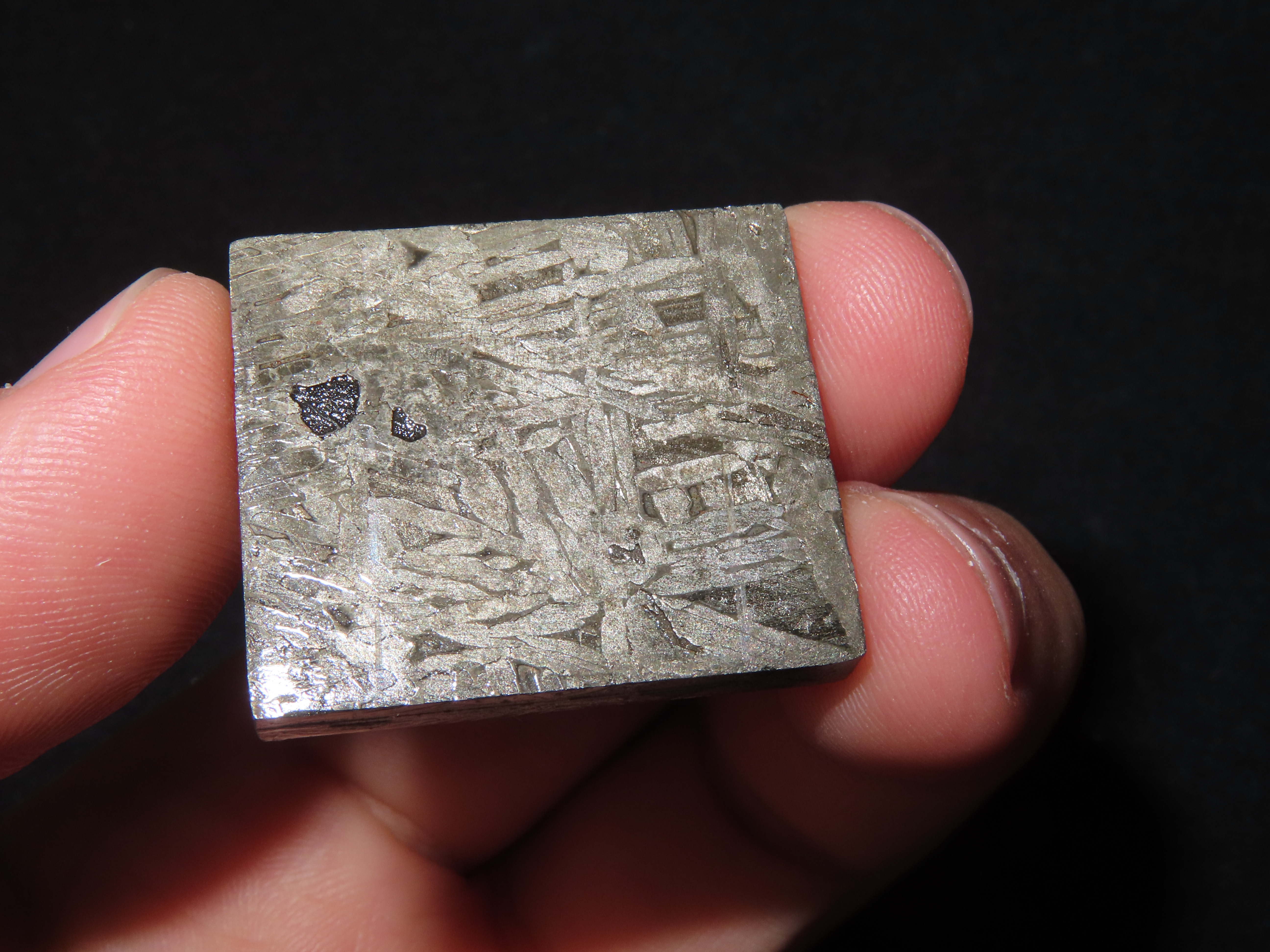 Nice Cut & Polished Meteorite Slab, 29 grams, Beautiful Windmanstatten Pattern