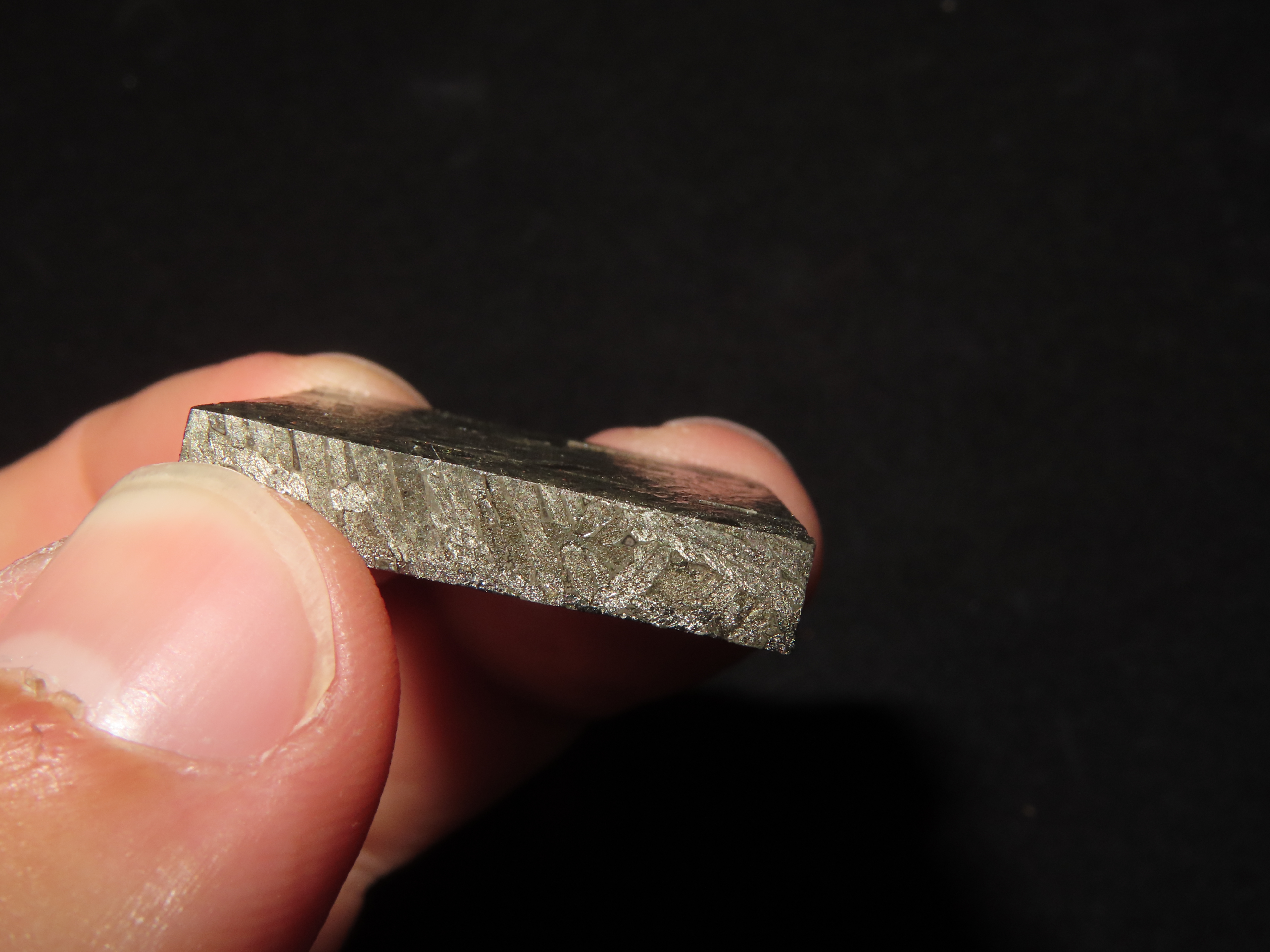 Nice Cut & Polished Meteorite Slab, 29 grams, Beautiful Windmanstatten Pattern