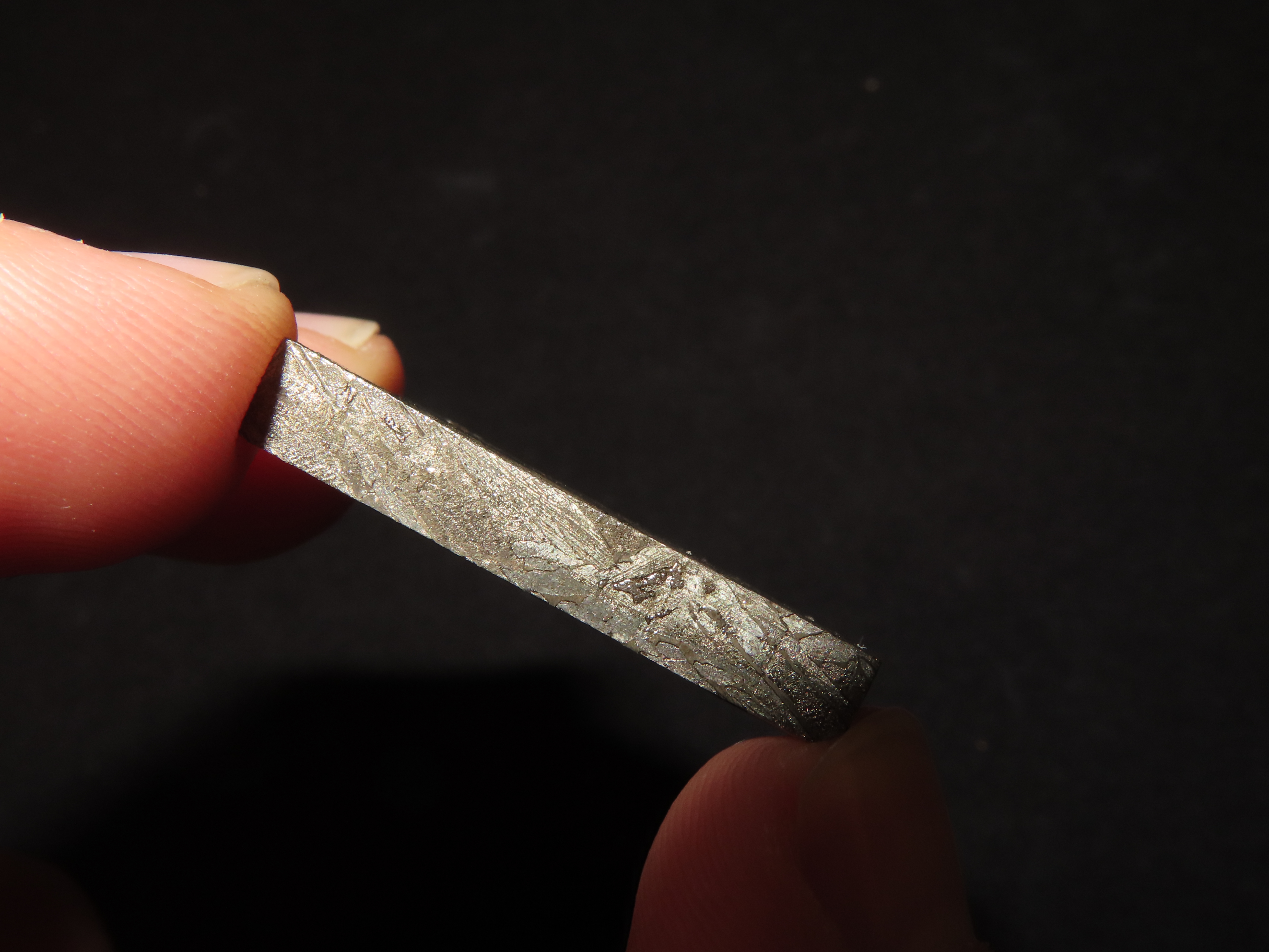 Nice Cut & Polished Meteorite Slab, 29 grams, Beautiful Windmanstatten Pattern
