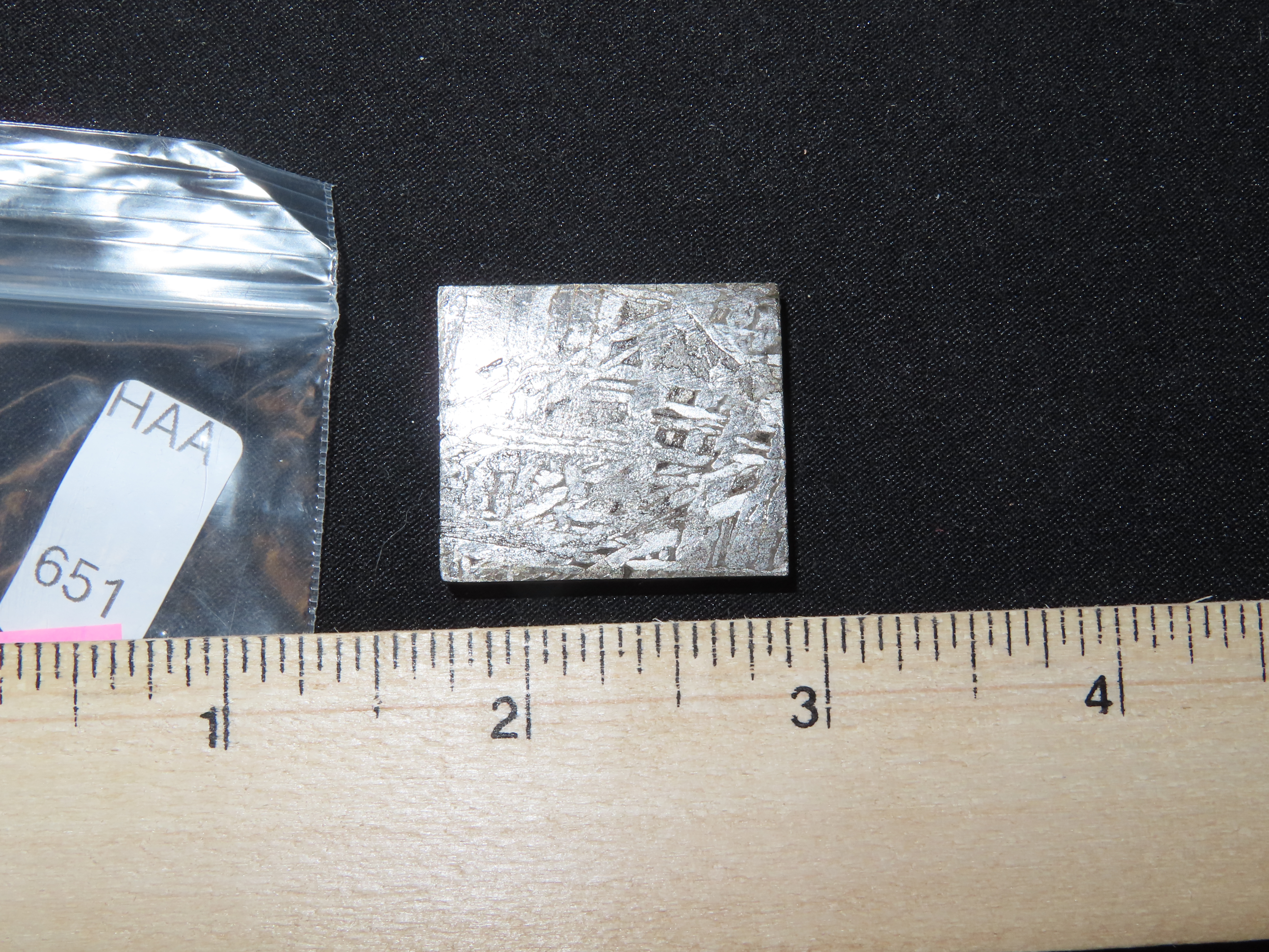 Nice Cut & Polished Meteorite Slab, 29 grams, Beautiful Windmanstatten Pattern