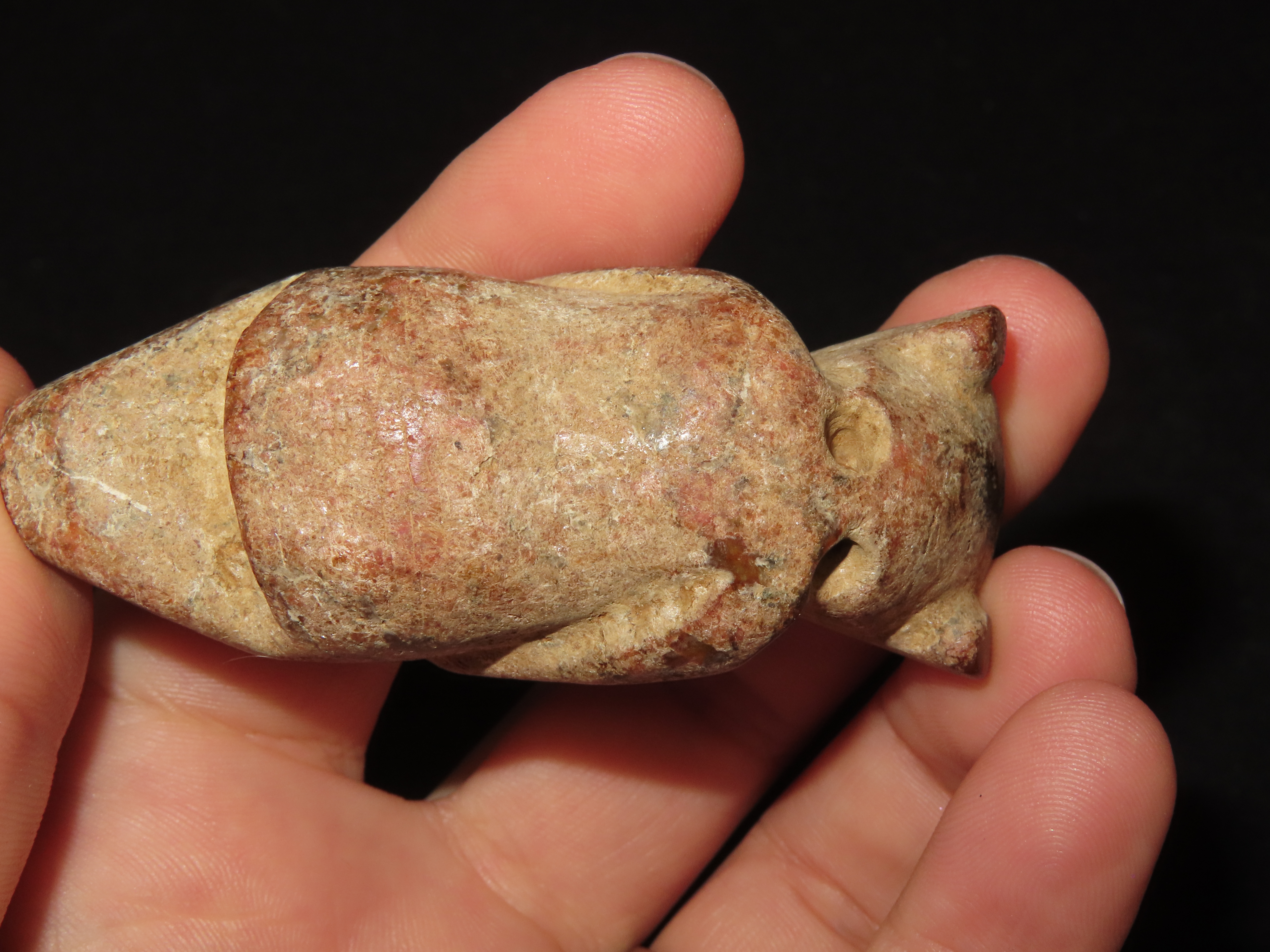 Nice Antique Chinese Hongshan Culture Jade Effigy Pendant, Hand Made Example.