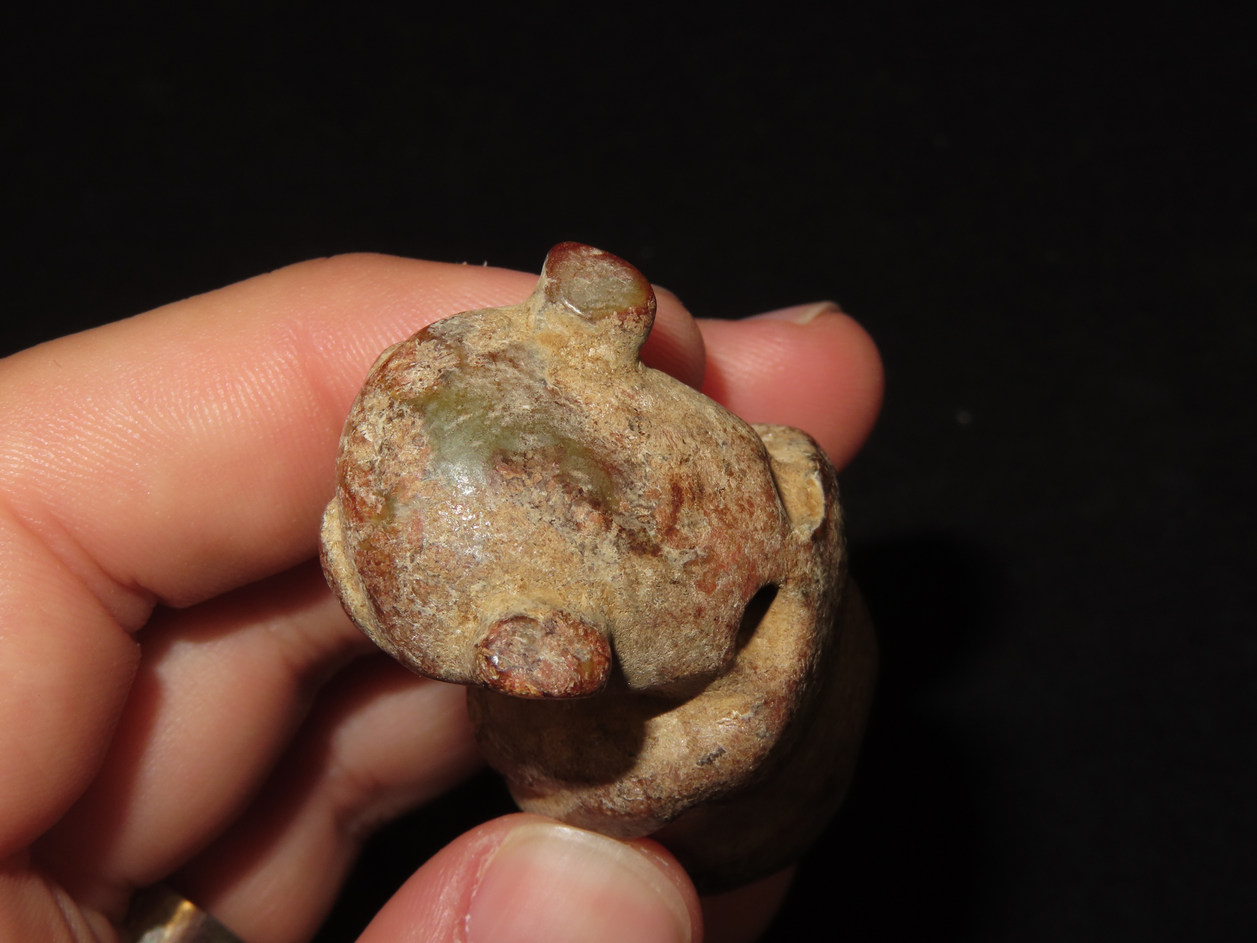 Nice Antique Chinese Hongshan Culture Jade Effigy Pendant, Hand Made Example.