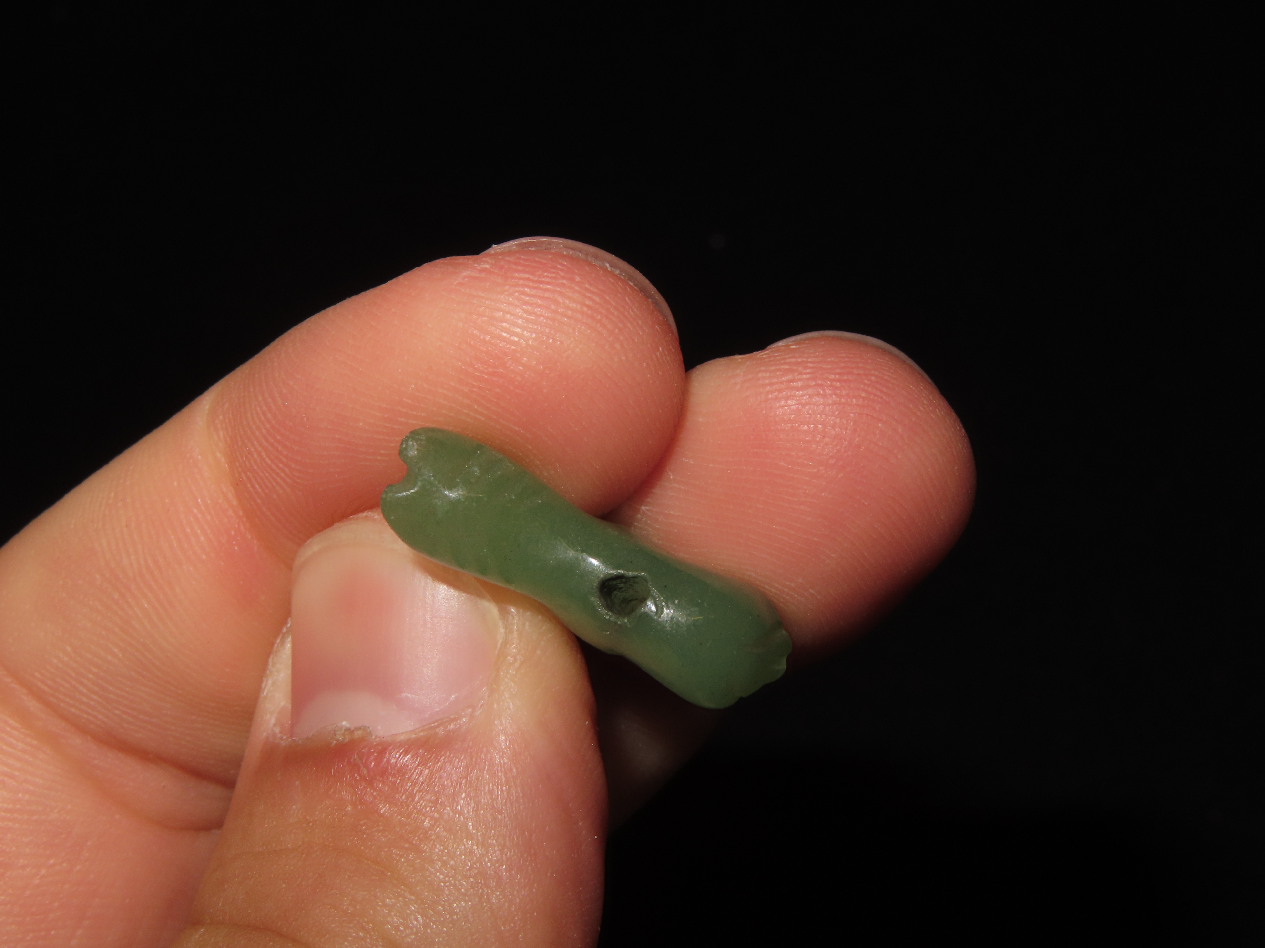 Nice Translucent Jade Zuni Fetish Donkey Effigy Bead, Animal Effigy, Great Example