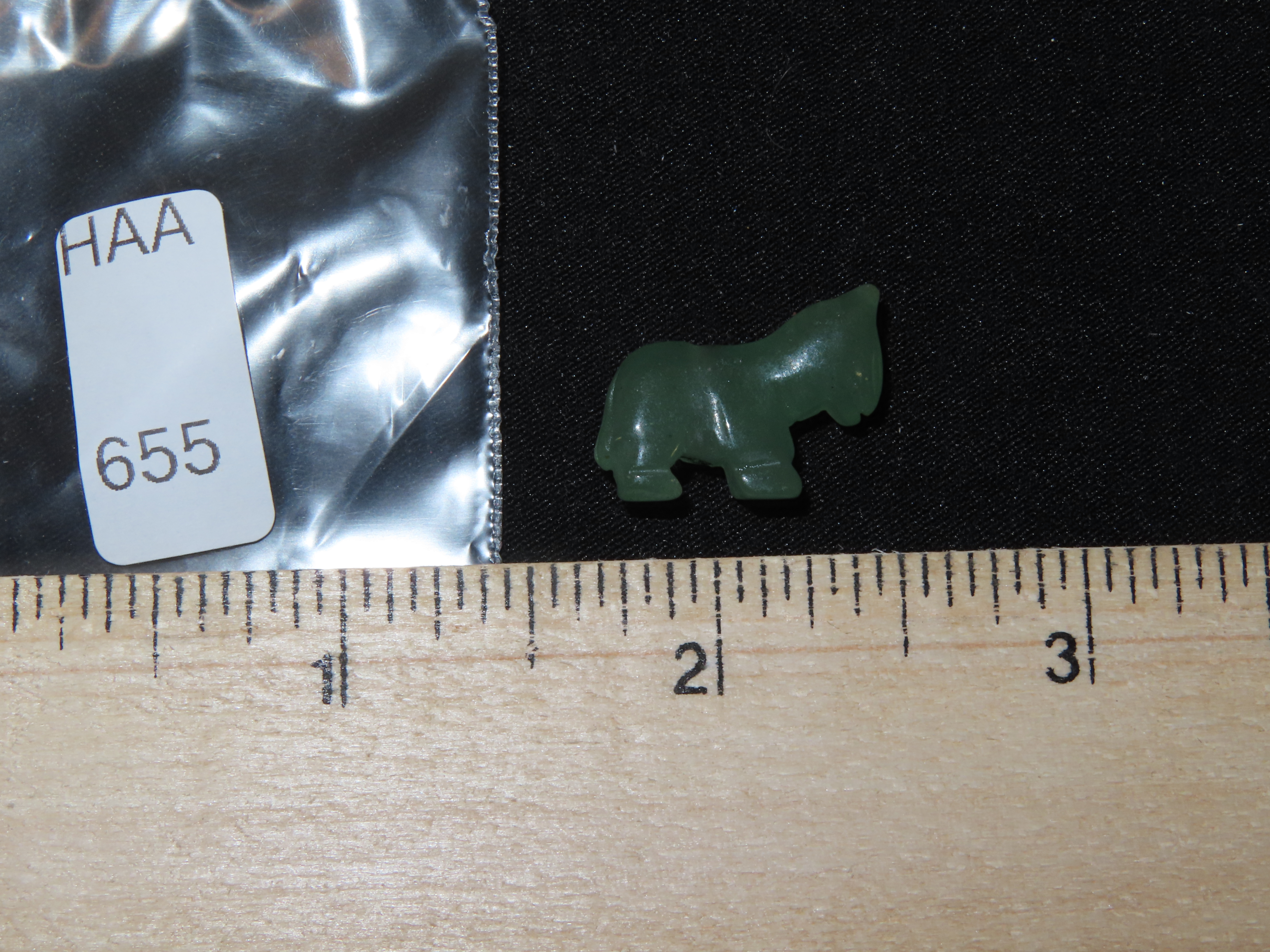 Nice Translucent Jade Zuni Fetish Donkey Effigy Bead, Animal Effigy, Great Example