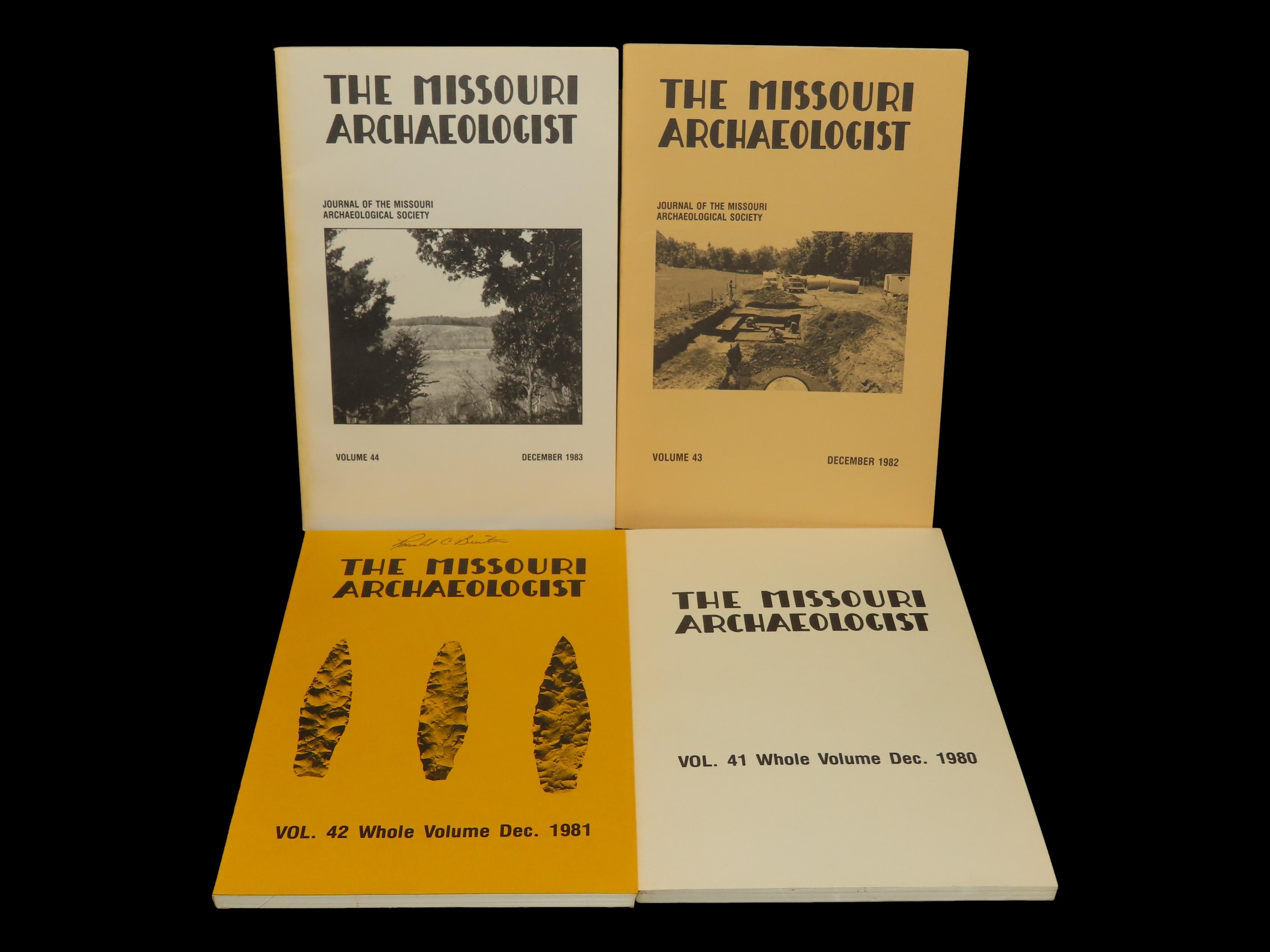 Lot of 1980's Missouri Archaeologist. Full of Pics & Articles on all kinds of Artifacts & Sites. 1980-1984, Only one issue printed per year 