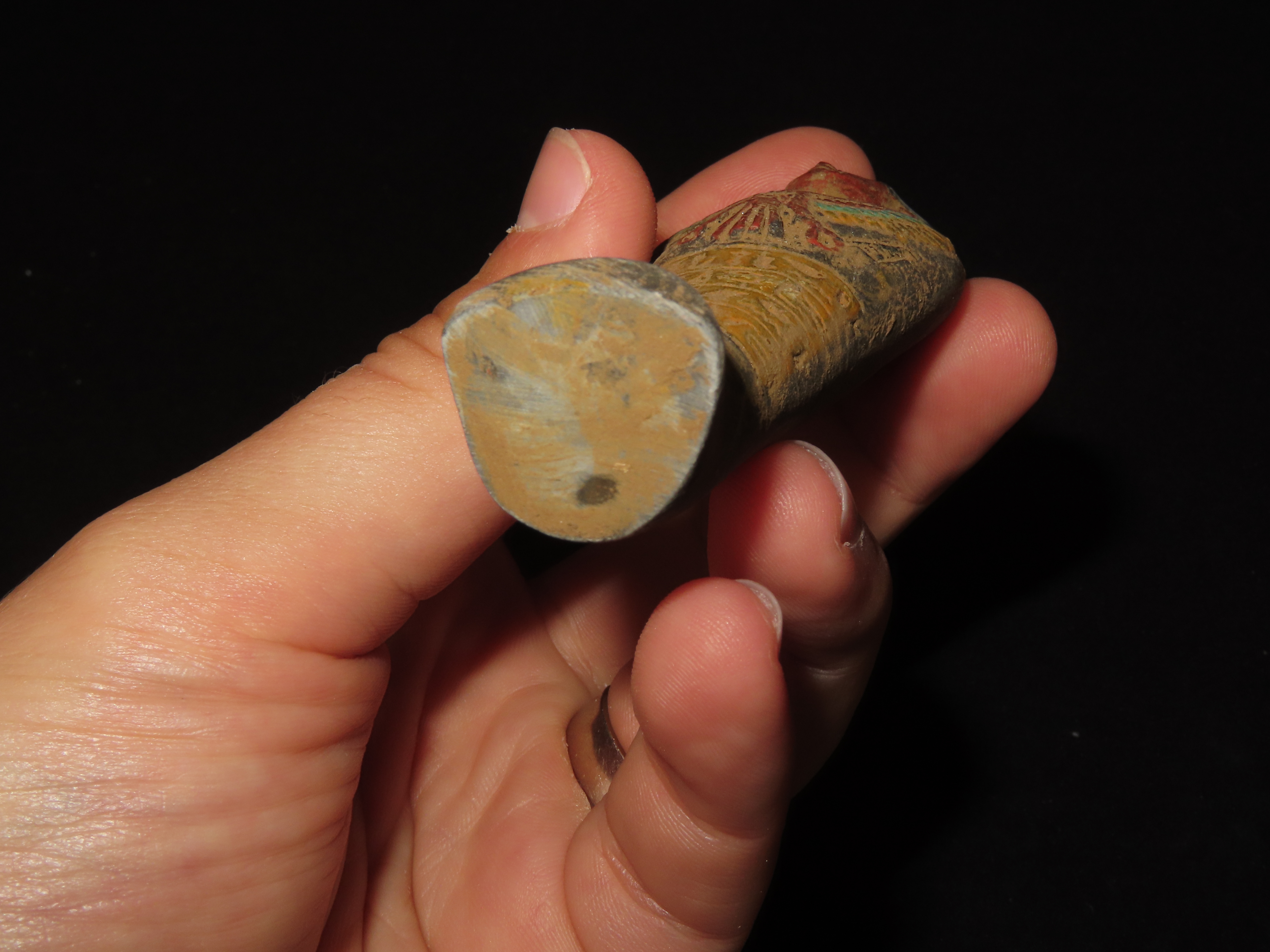 3 3/4" Egyptian Ushtabi / Shabti 1085-730 BC, Faience, Nice Example with nice Original Paint & Great Patina
