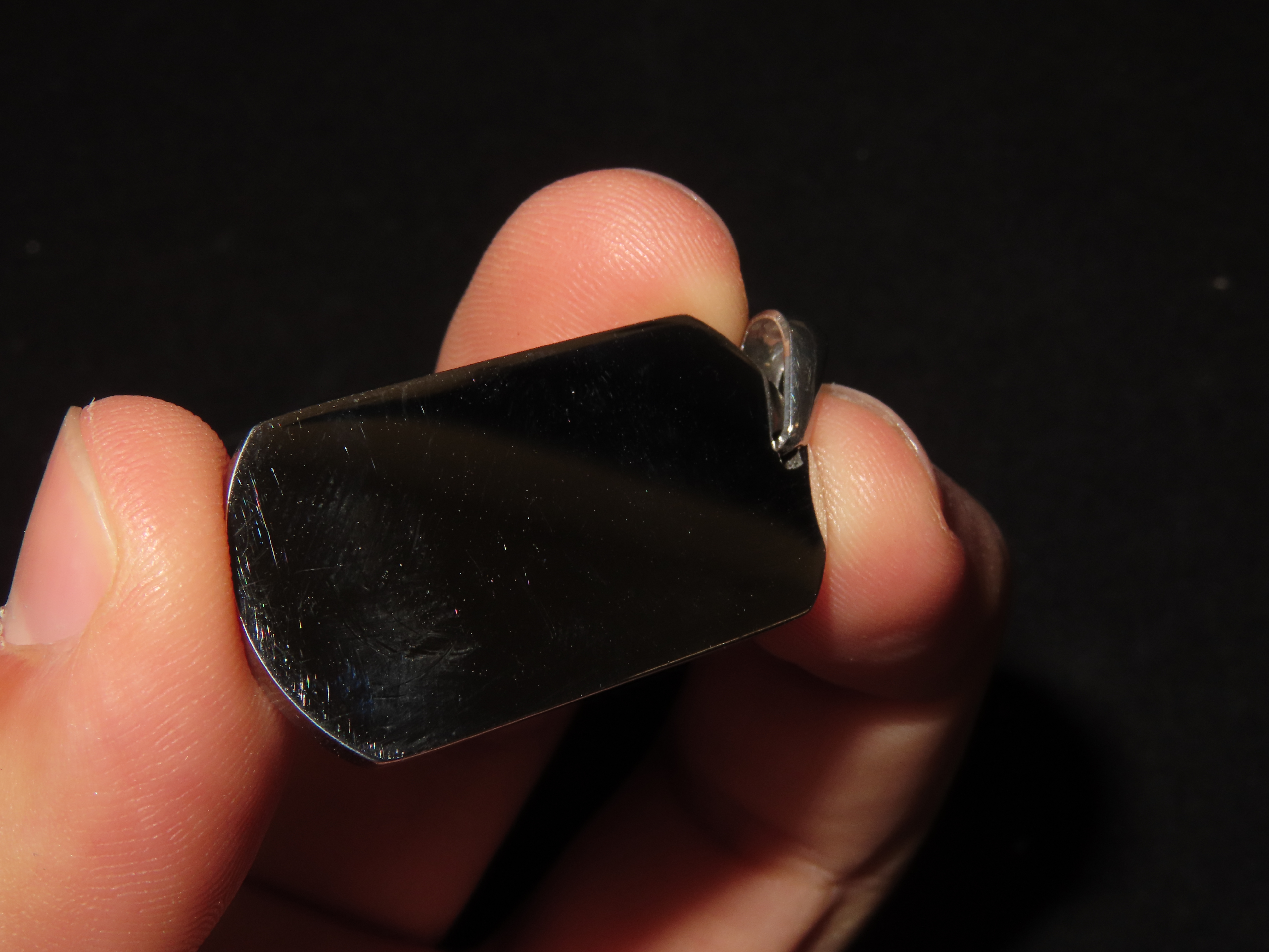 Nice Cut & Polished Meteorite Slab Pendant, Beautiful Windmanstatten Pattern