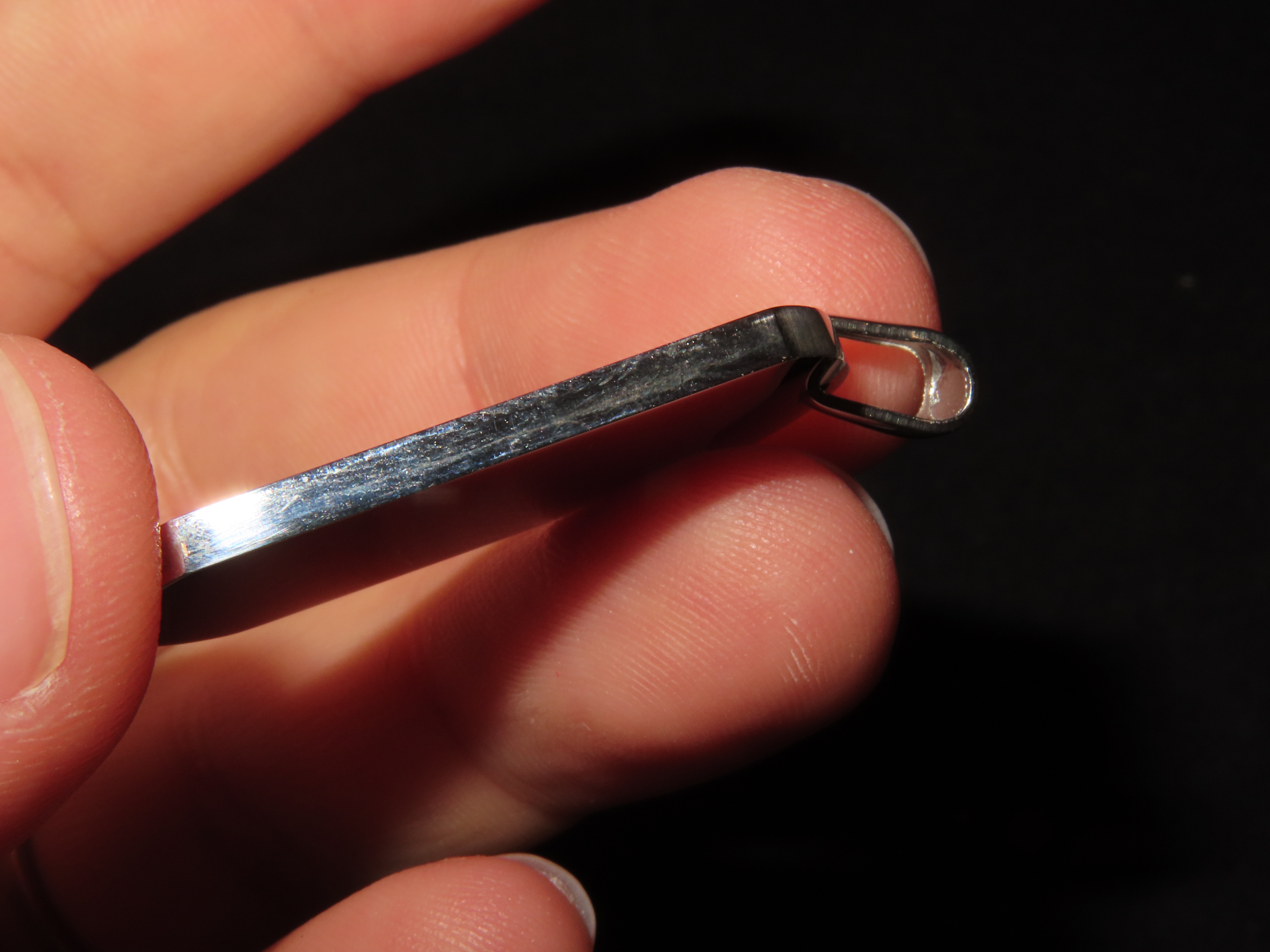 Nice Cut & Polished Meteorite Slab Pendant, Beautiful Windmanstatten Pattern