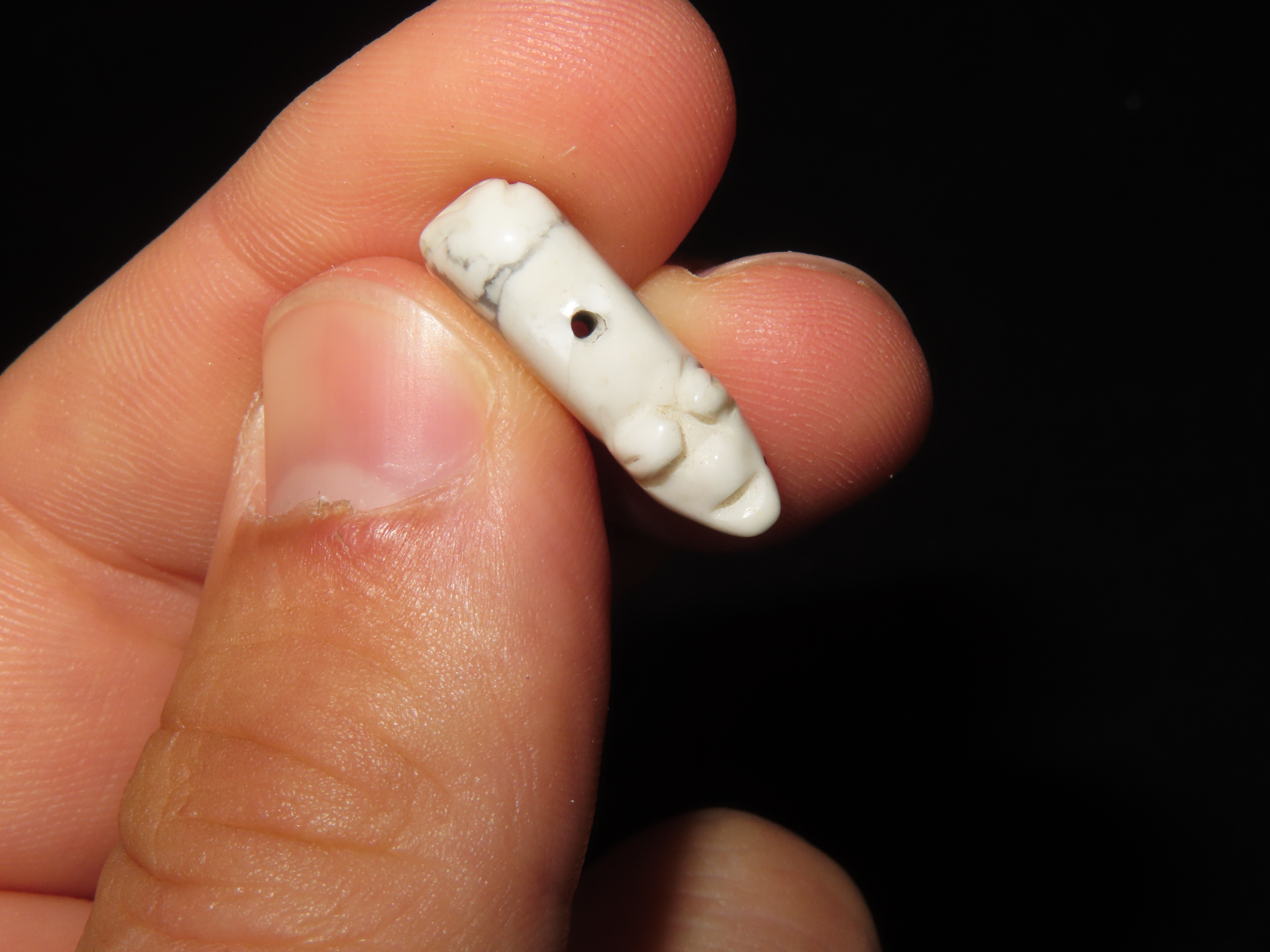 Nice Marble Zuni Fetish Buffalo Effigy Bead, Animal Effigy, Great Example