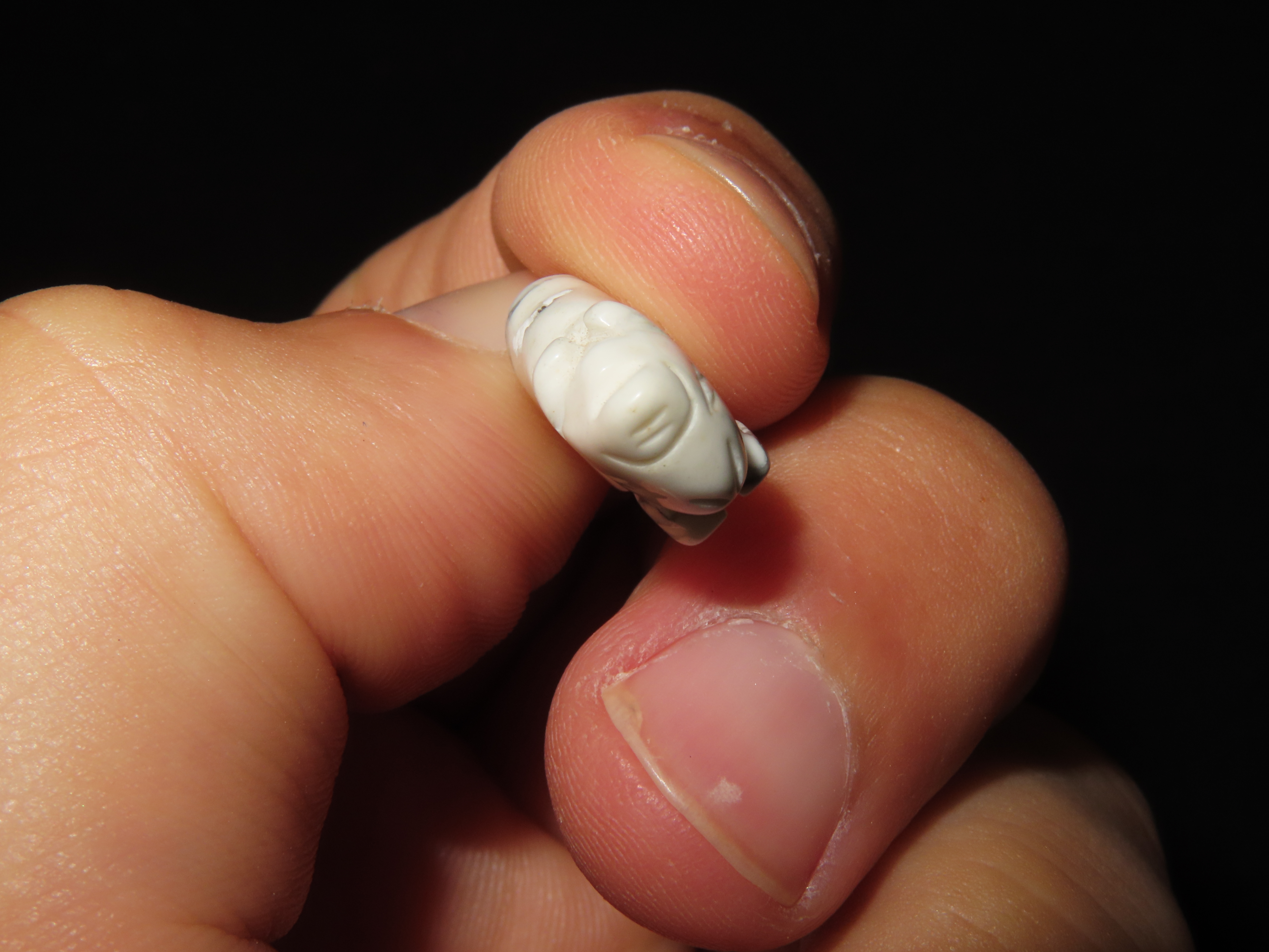 Nice Marble Zuni Fetish Buffalo Effigy Bead, Animal Effigy, Great Example