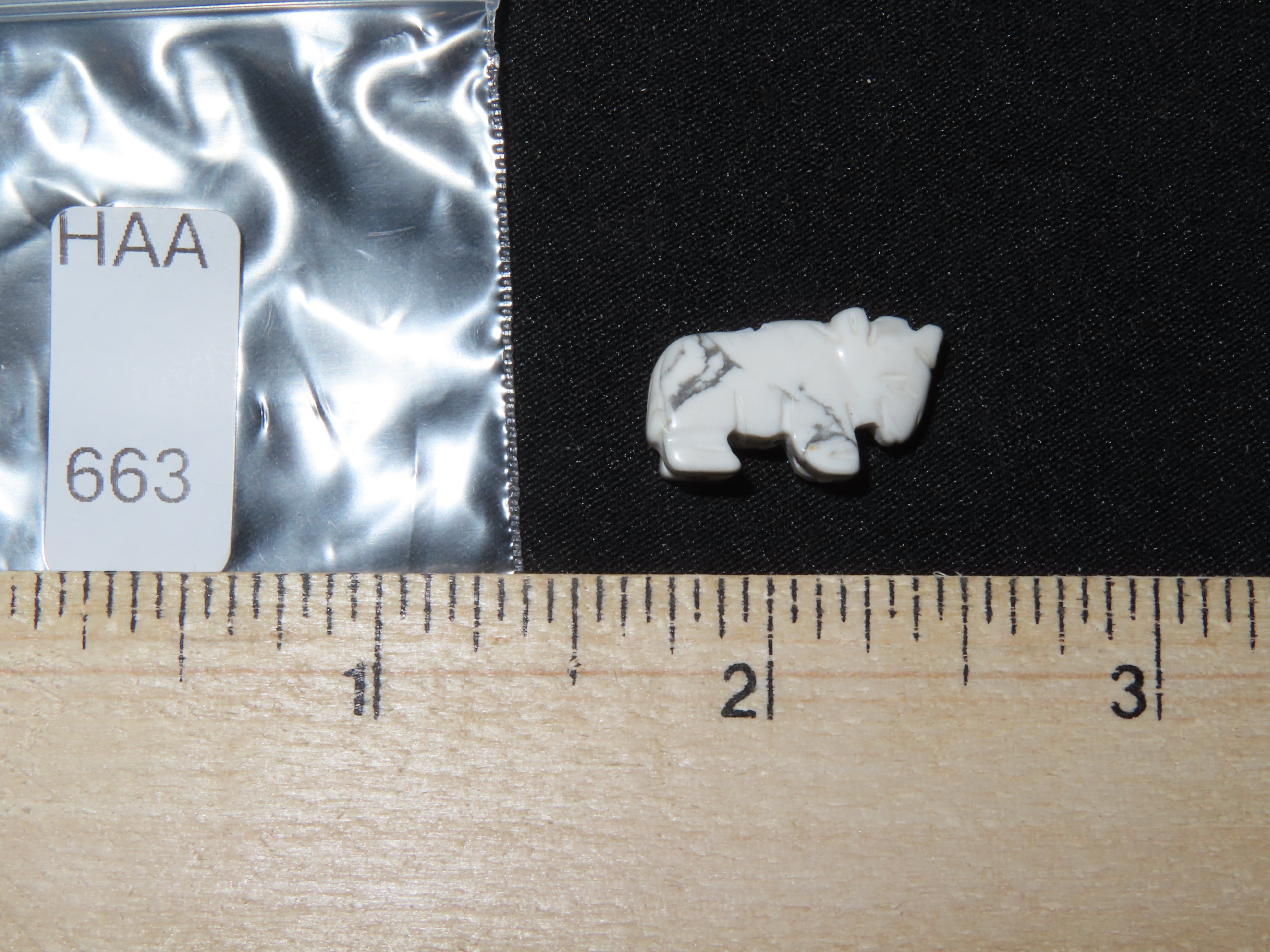 Nice Marble Zuni Fetish Buffalo Effigy Bead, Animal Effigy, Great Example