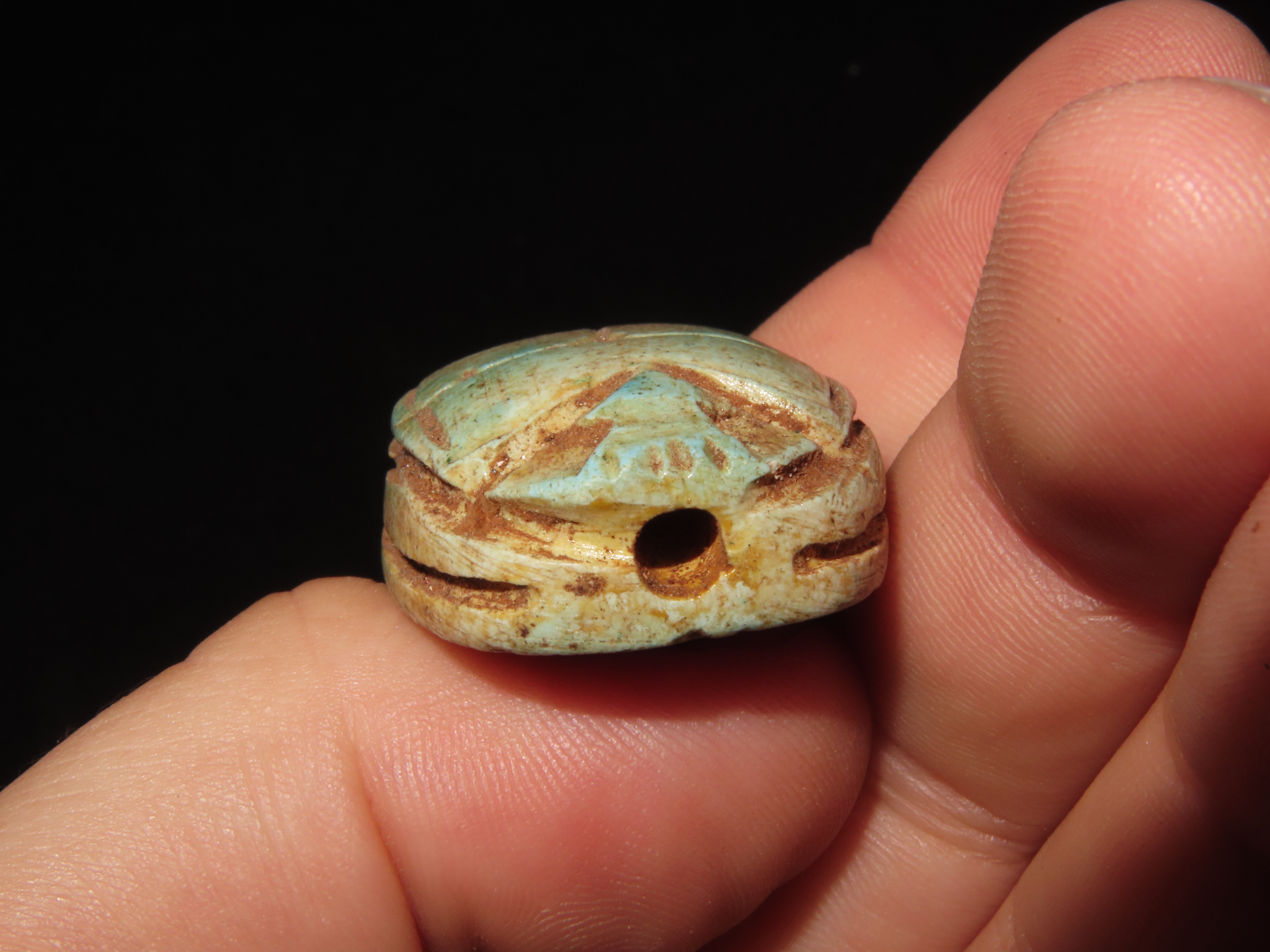 Nice Egyptian Scarab bead, 1085-730 BC, Nice Example with Great Patina