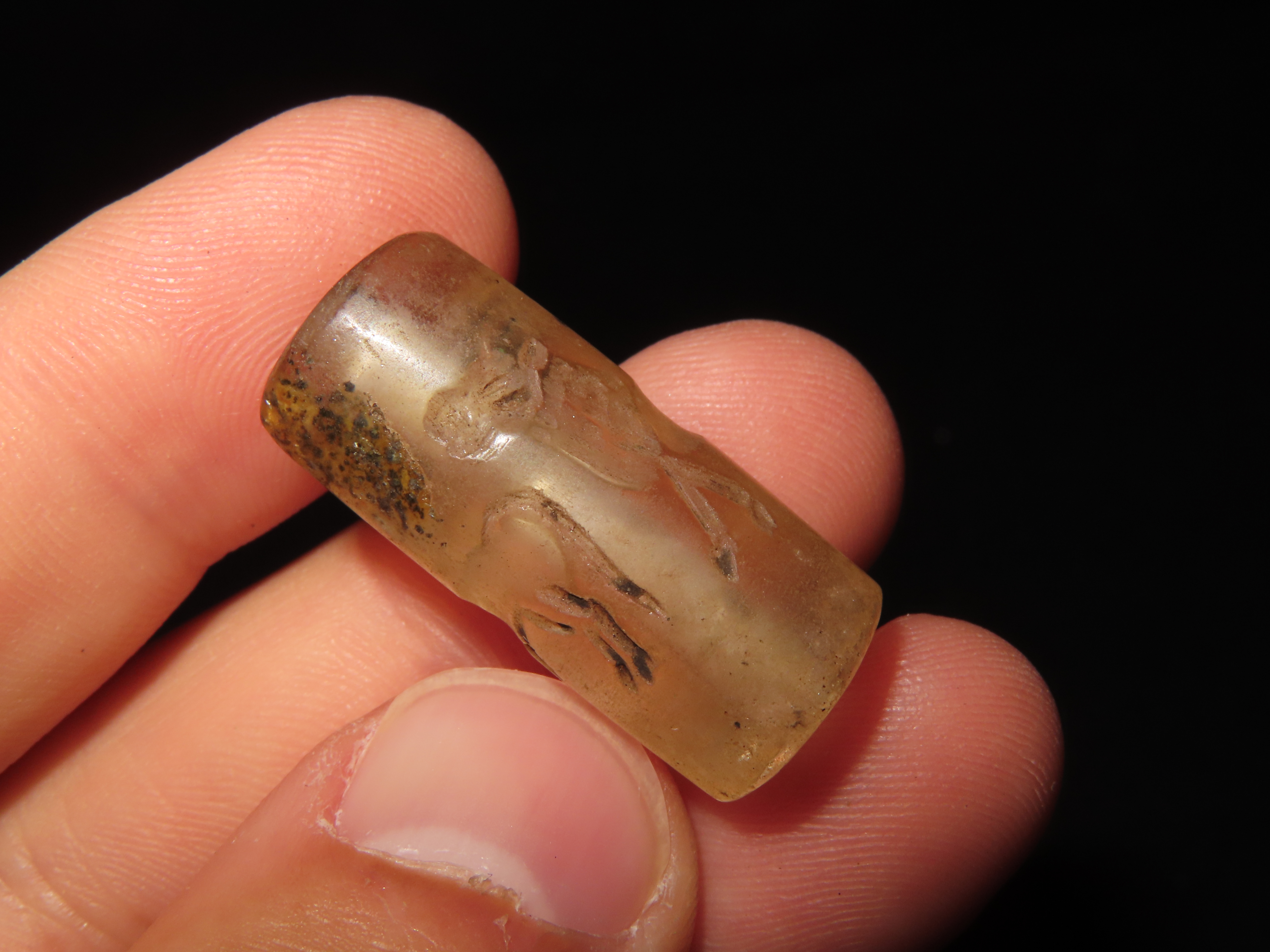 Ancient Roman Viking Engraved Intaglio Seal Bead
