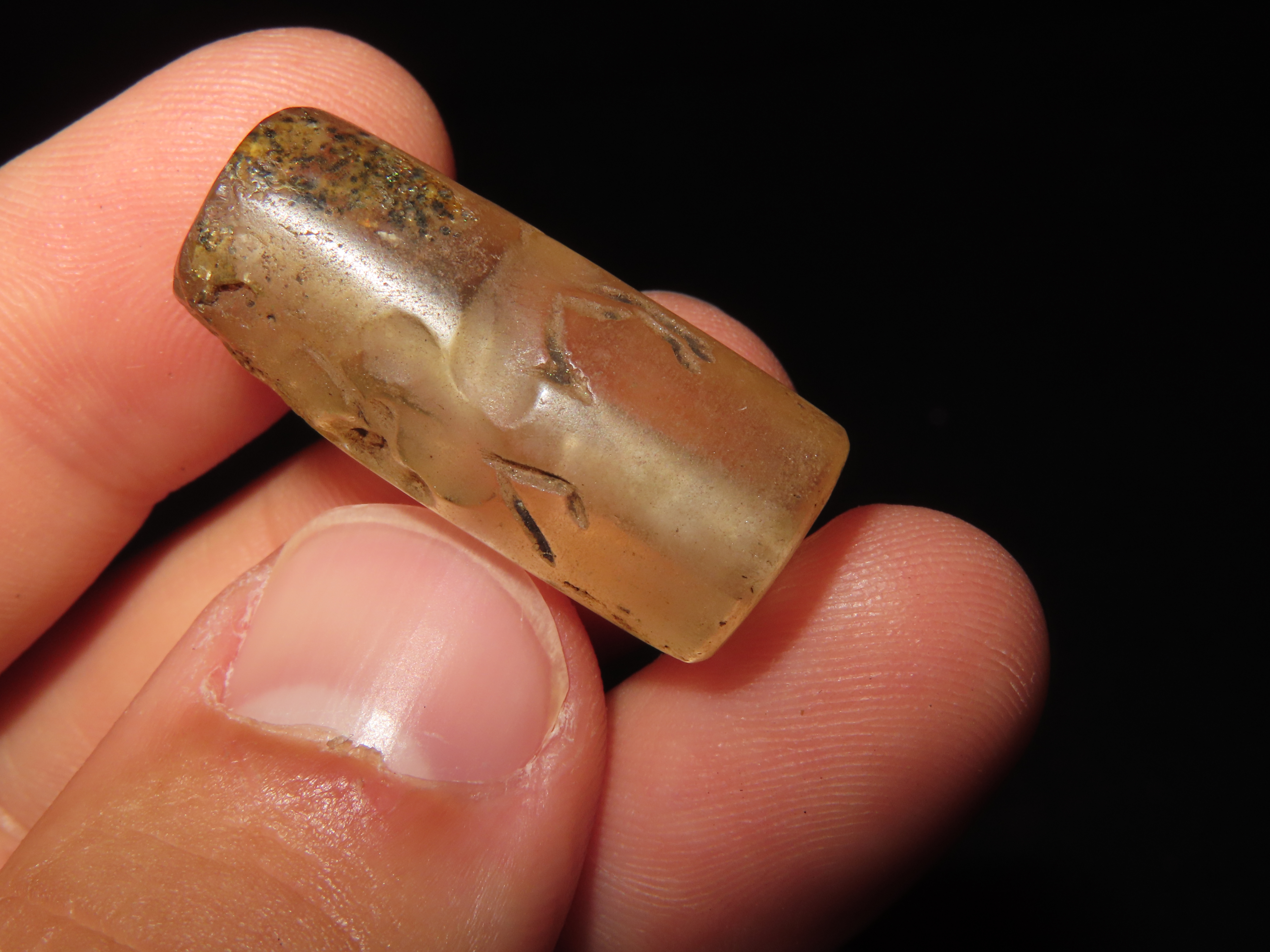 Ancient Roman Viking Engraved Intaglio Seal Bead
