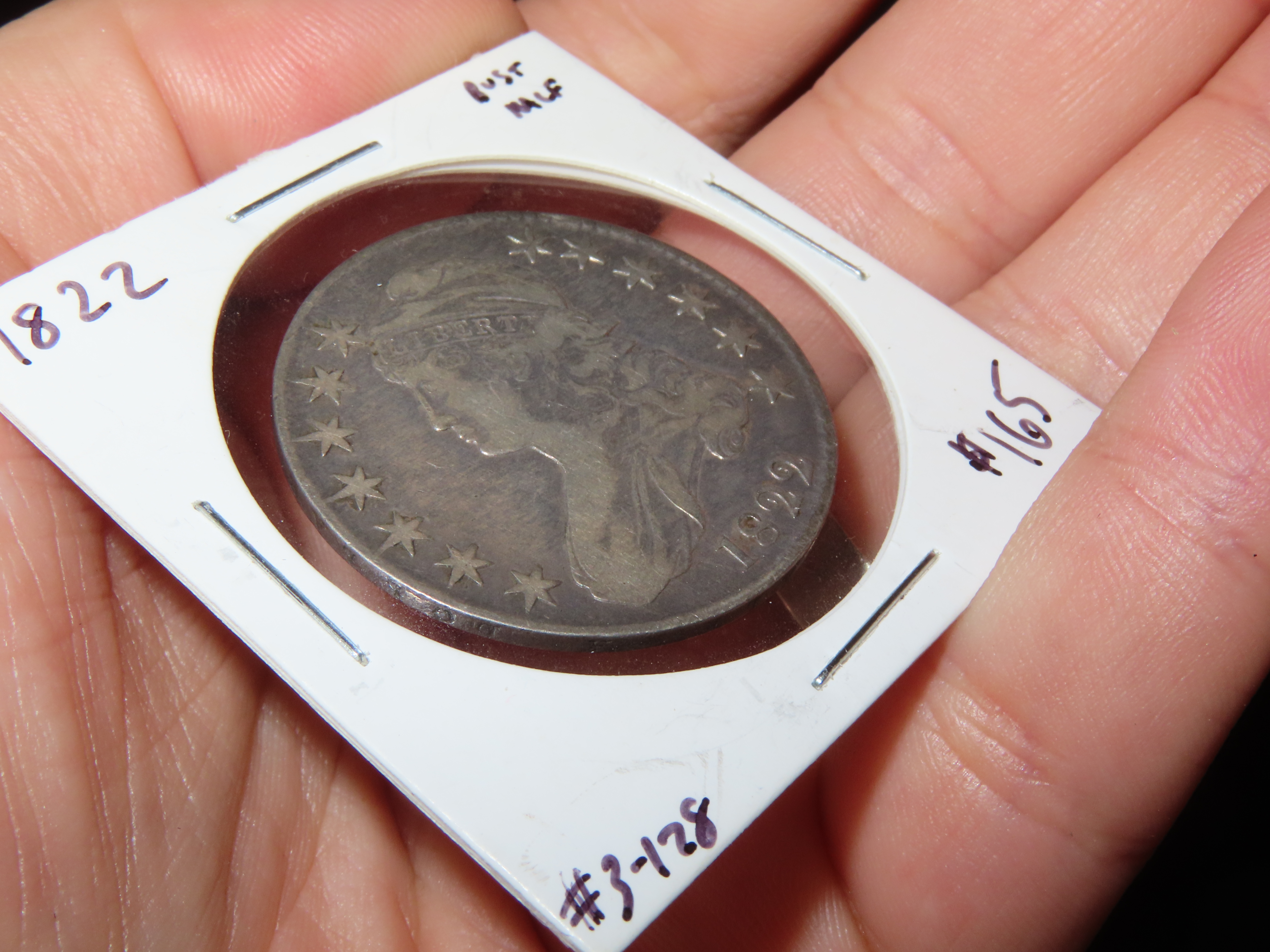 1822 Silver Bust Half Dollar, Lettered Edge, Nice Higher Grade Example, Amazing Original Details & Nice Patina. Early U.S. Coin, Lady Libert