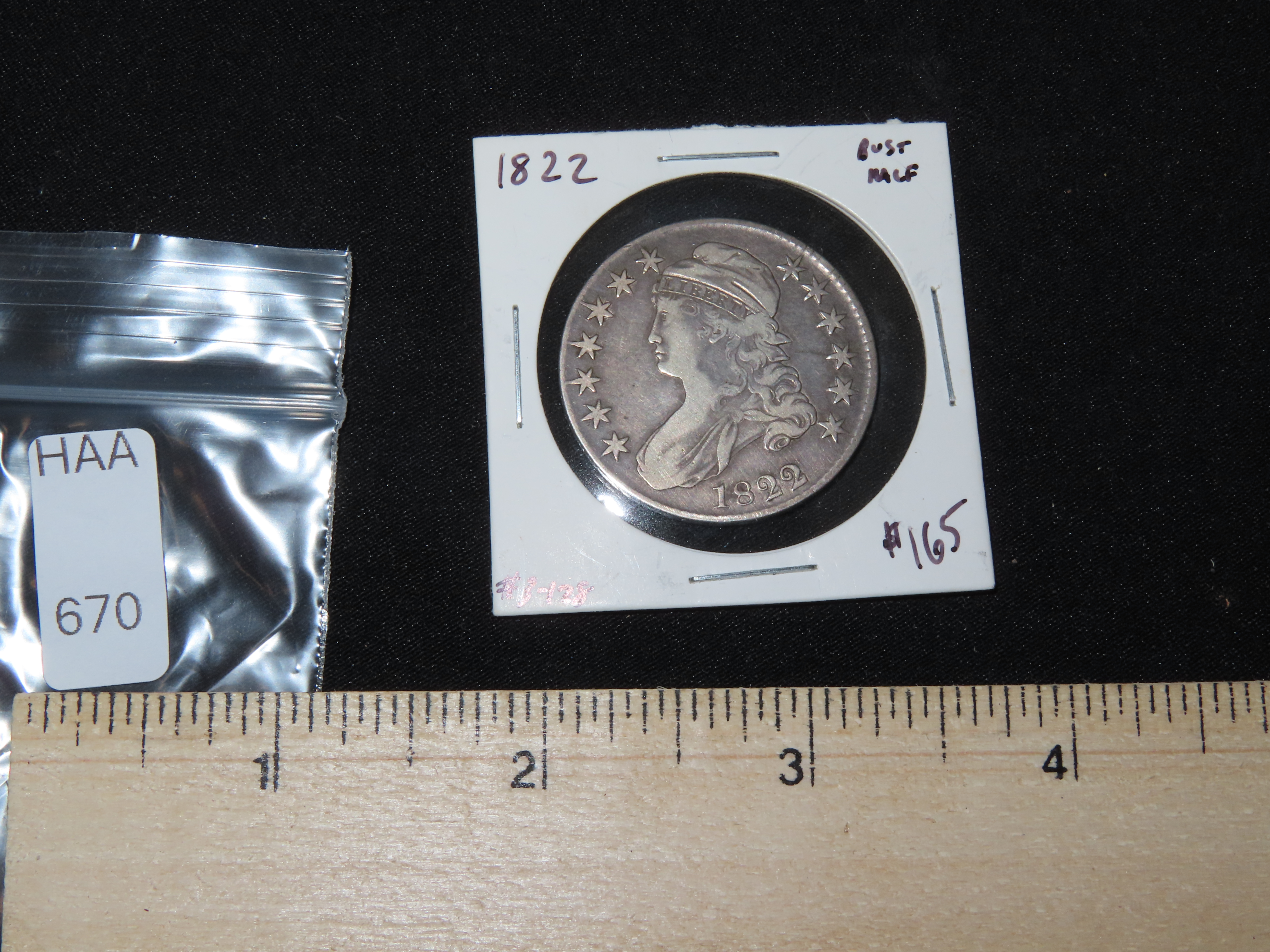 1822 Silver Bust Half Dollar, Lettered Edge, Nice Higher Grade Example, Amazing Original Details & Nice Patina. Early U.S. Coin, Lady Libert