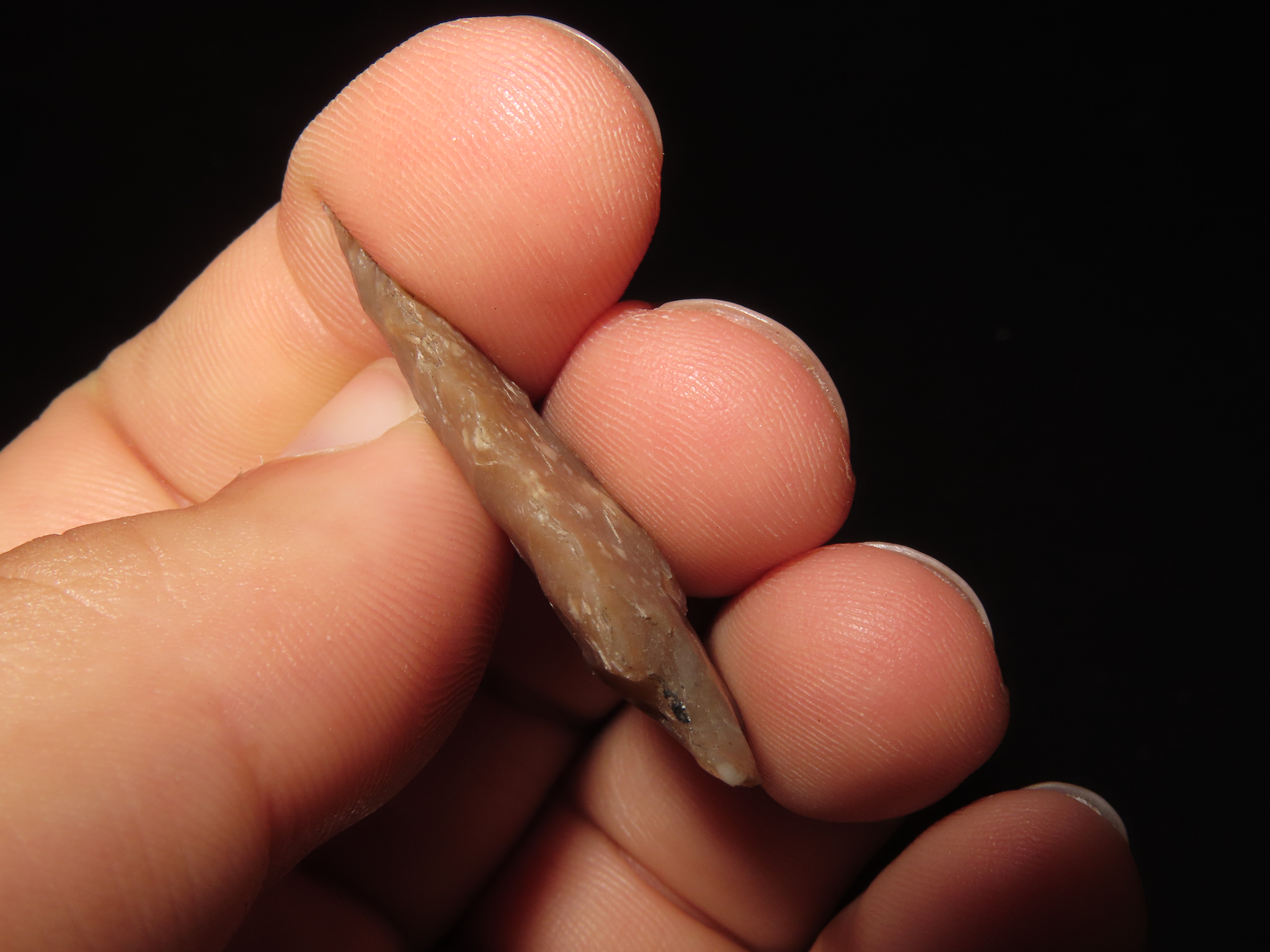 Translucent Texas Ensor with a Needle Tip found in Bandera County TX. Indian Arrowhead, Artifact.