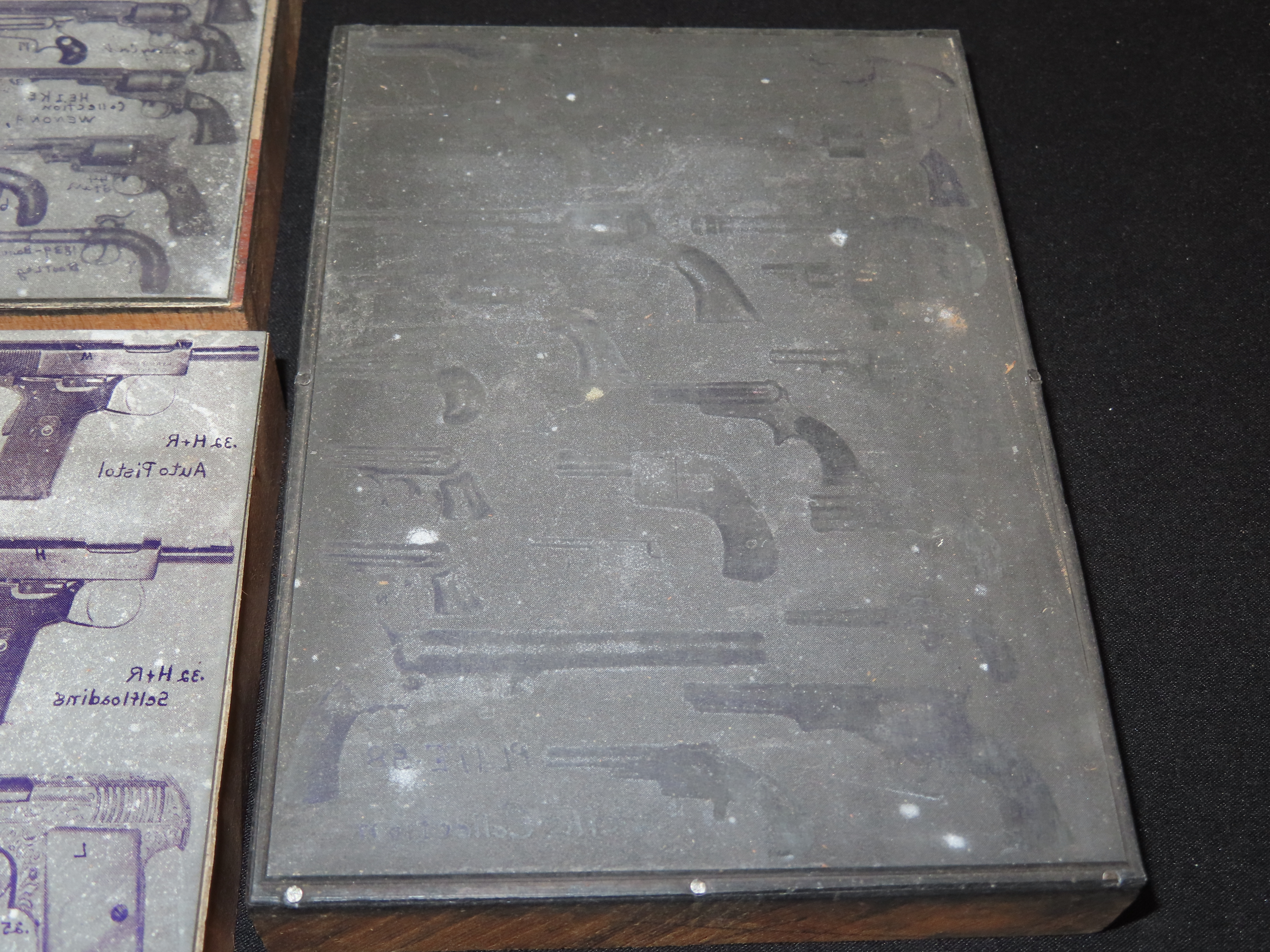Lot of Antique Printing Plates with Guns, Pistols, Colts, Revolvers, etc. Used in Rev. Heike's Book on guns.