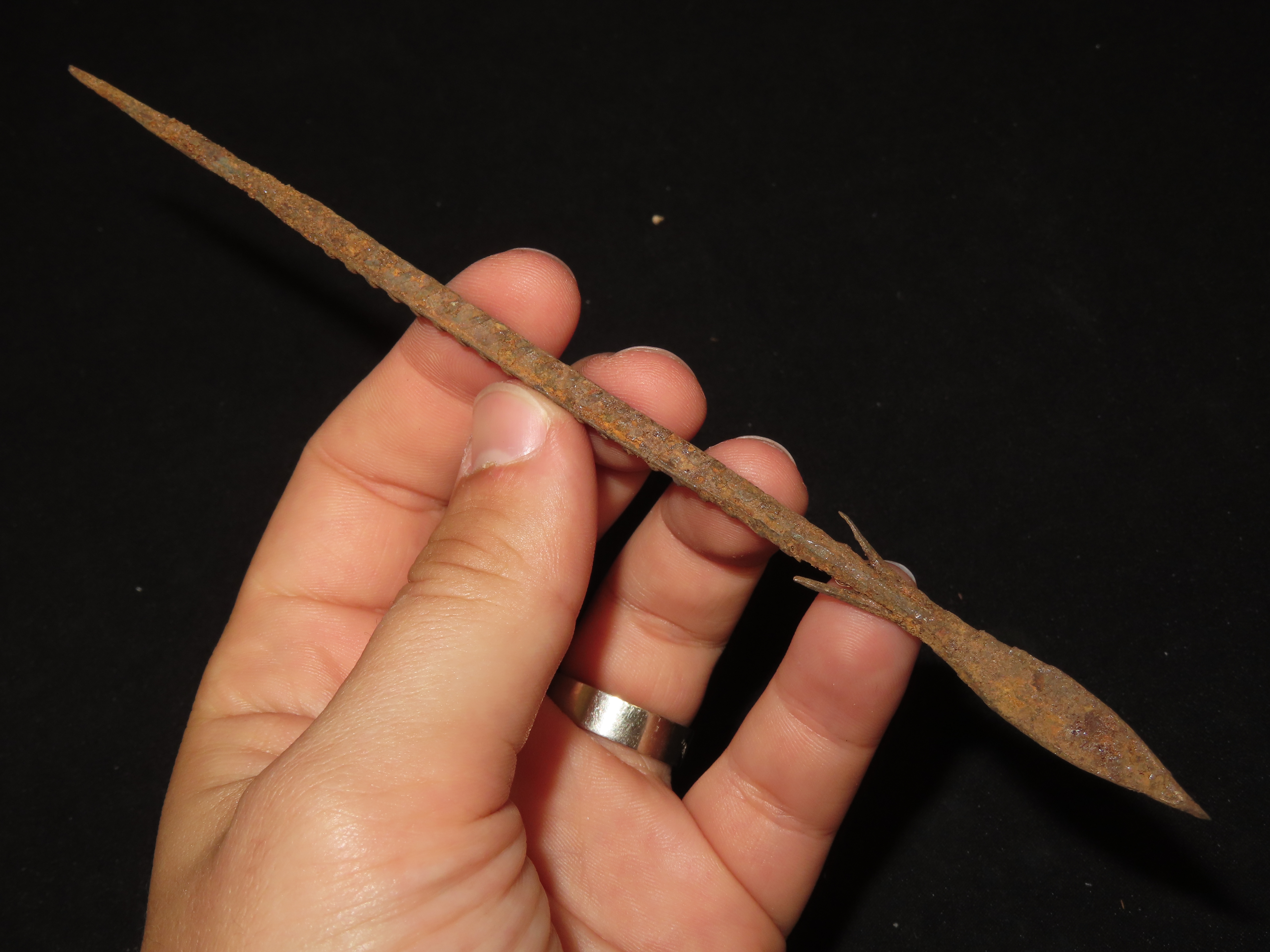7 1/16" Egyptian Metal Spear, Iron Arrow Shaft, Egypt, Sahara Desert, Africa.