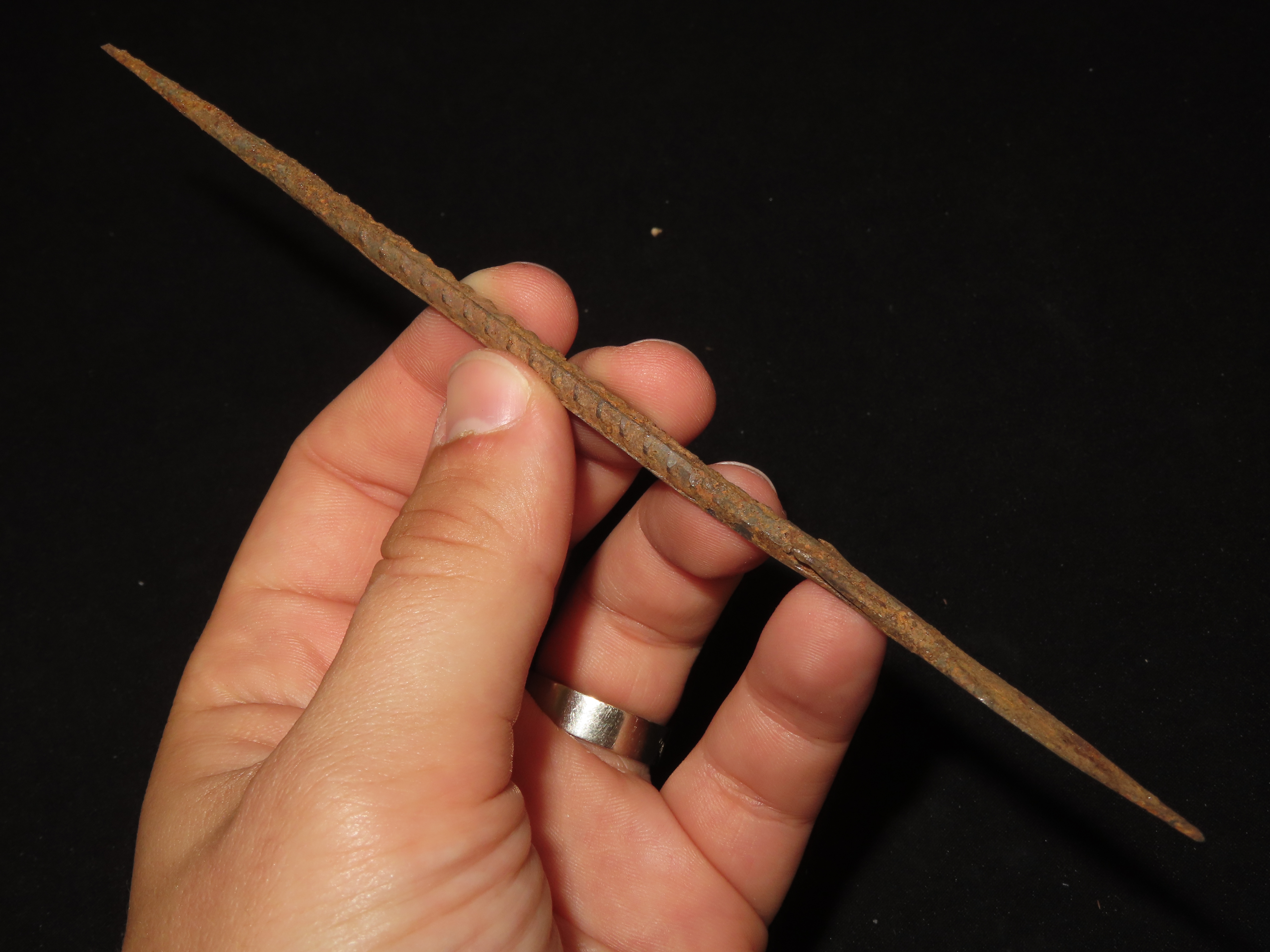 7 1/16" Egyptian Metal Spear, Iron Arrow Shaft, Egypt, Sahara Desert, Africa.