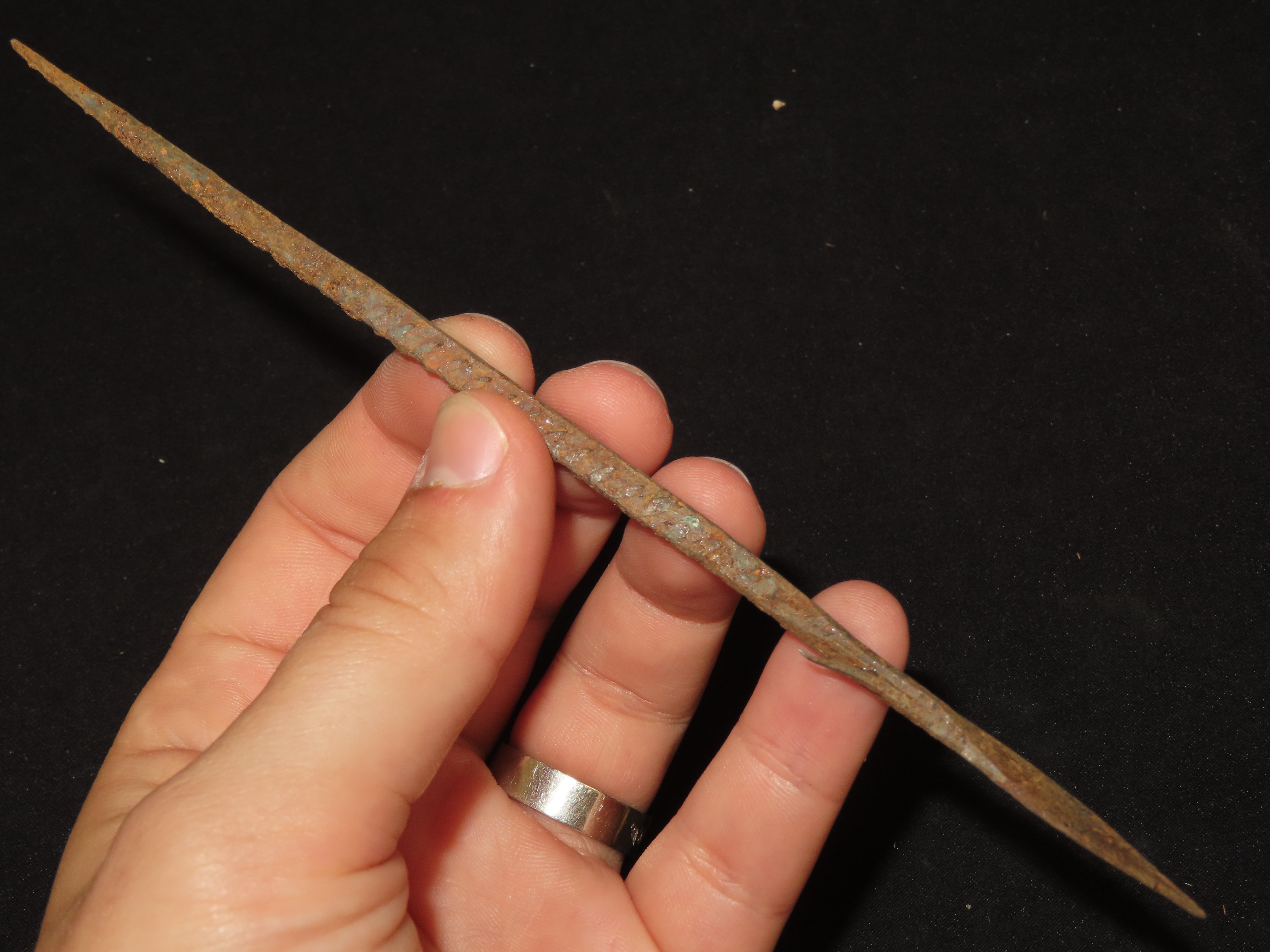 7 1/16" Egyptian Metal Spear, Iron Arrow Shaft, Egypt, Sahara Desert, Africa.