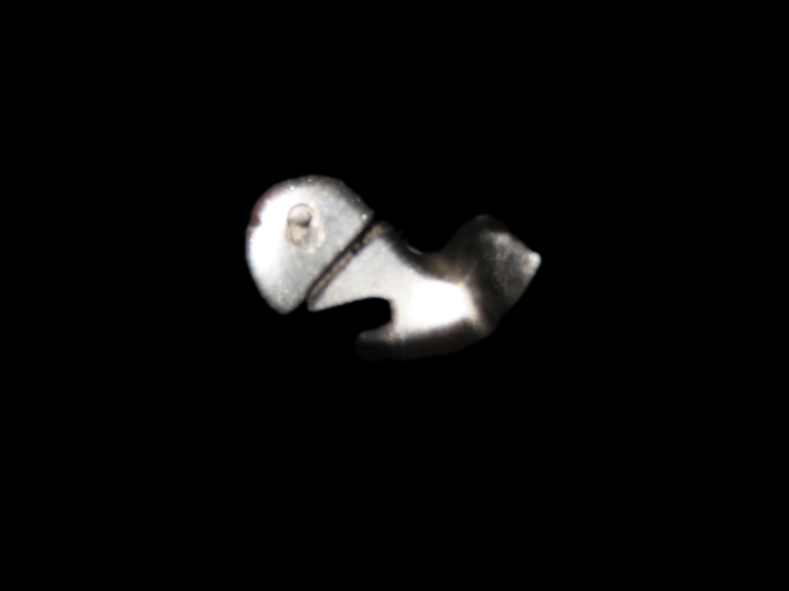 Nice Crystal Clear Quartz Zuni Fetish Whale Effigy Bead, Animal Effigy, Great Example
