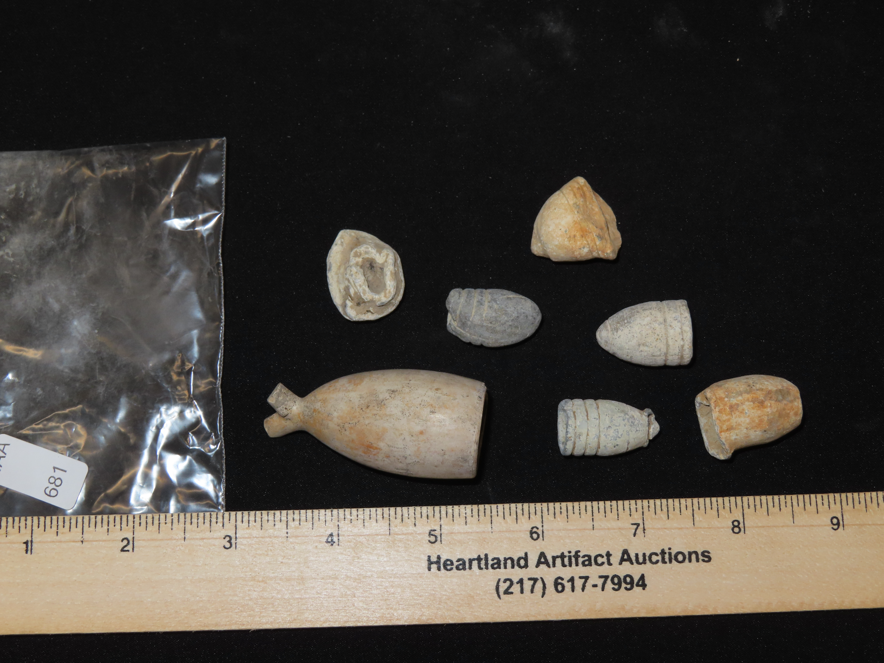 Lot of Civil War Bullets, Minie Balls, 3-Ringers, Trade Pipe, all found in Wayne County Tennessee