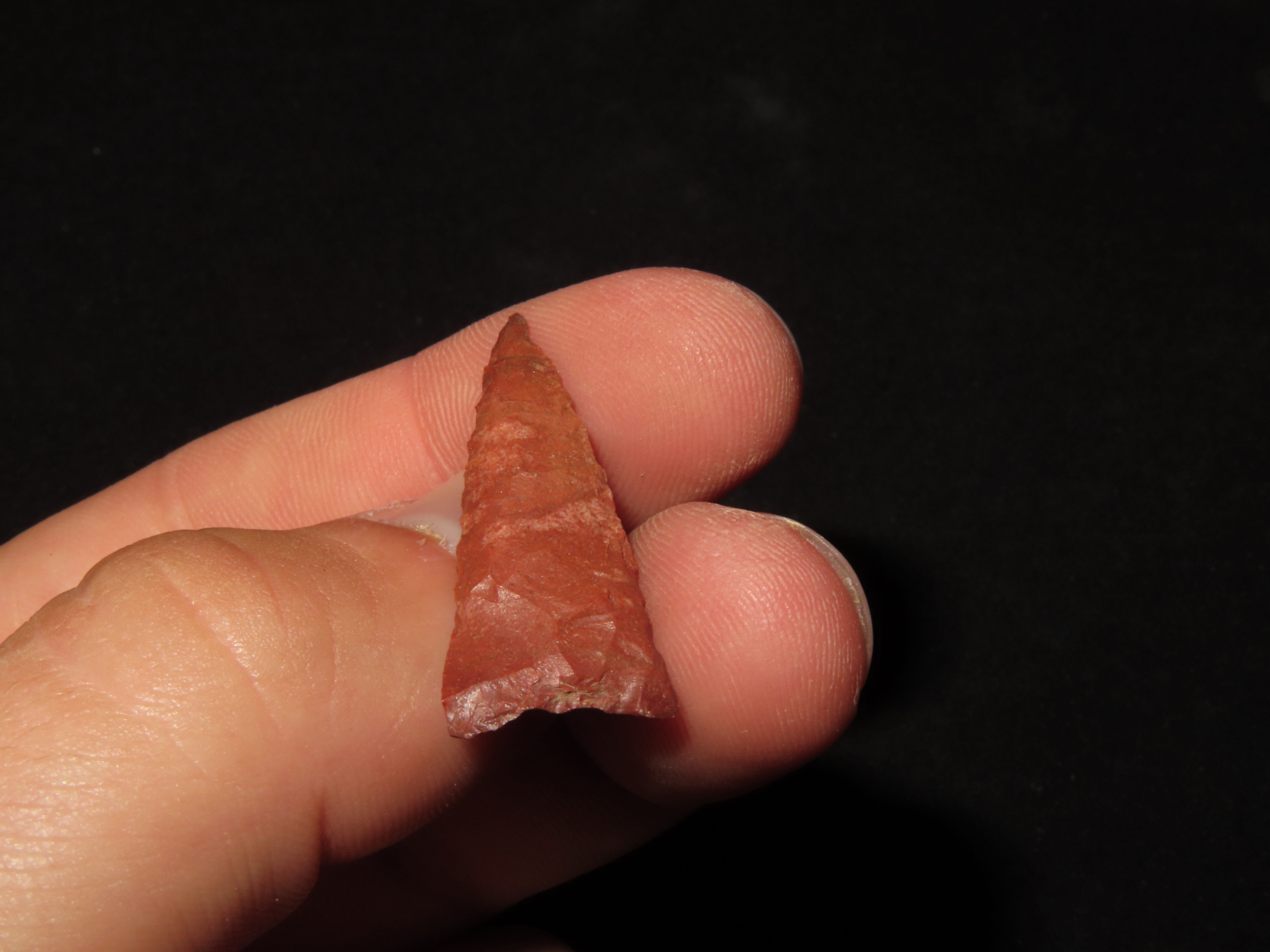 Horse Creek Chert Hamilton Triangle found in Hardin Co. Tennessee. Indian Arrowhead, Artifact