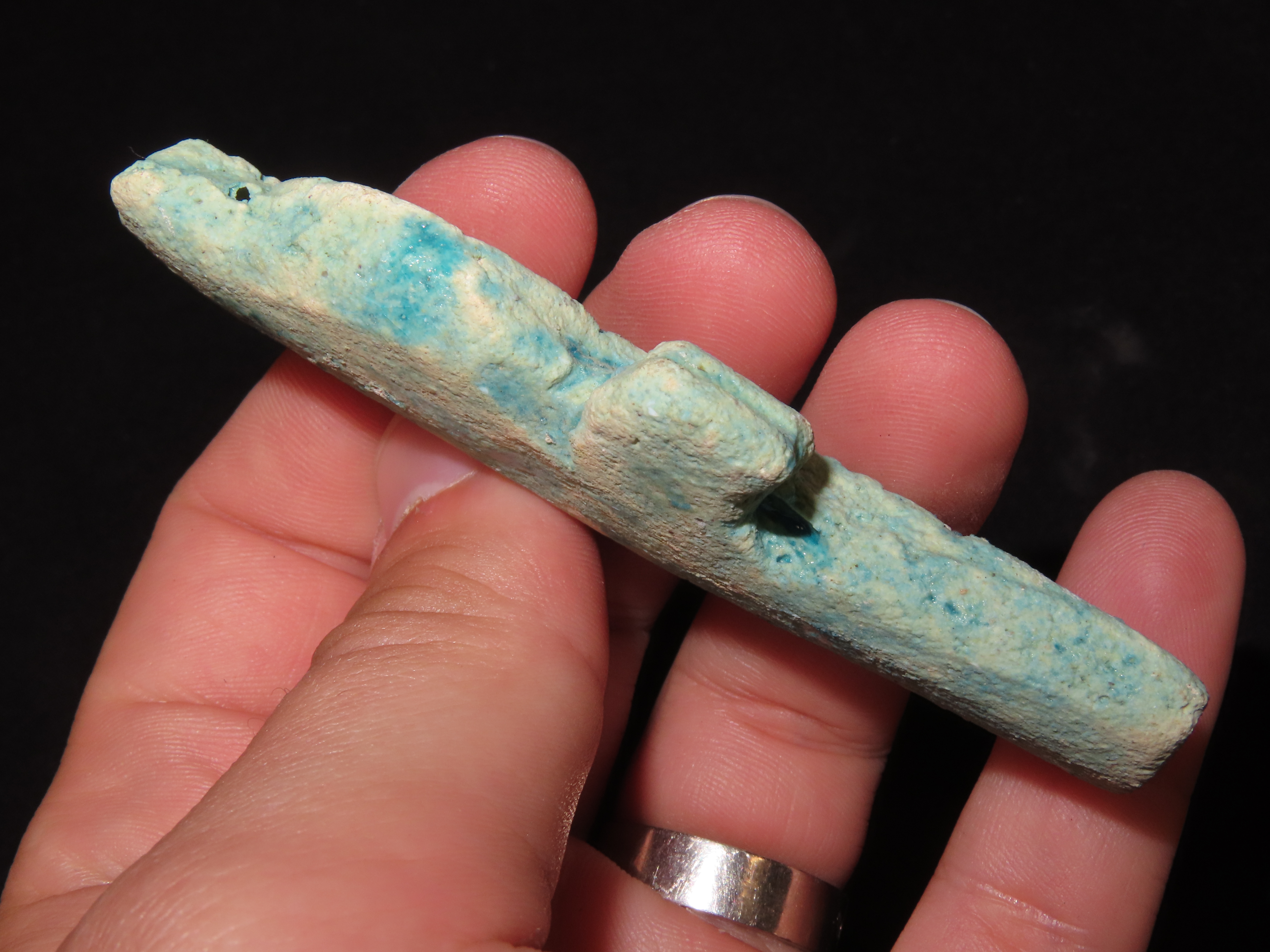 3 3/8" Egyptian Faience Ankh Amulet "Key of Life," Ptolemaic, 305-30BC