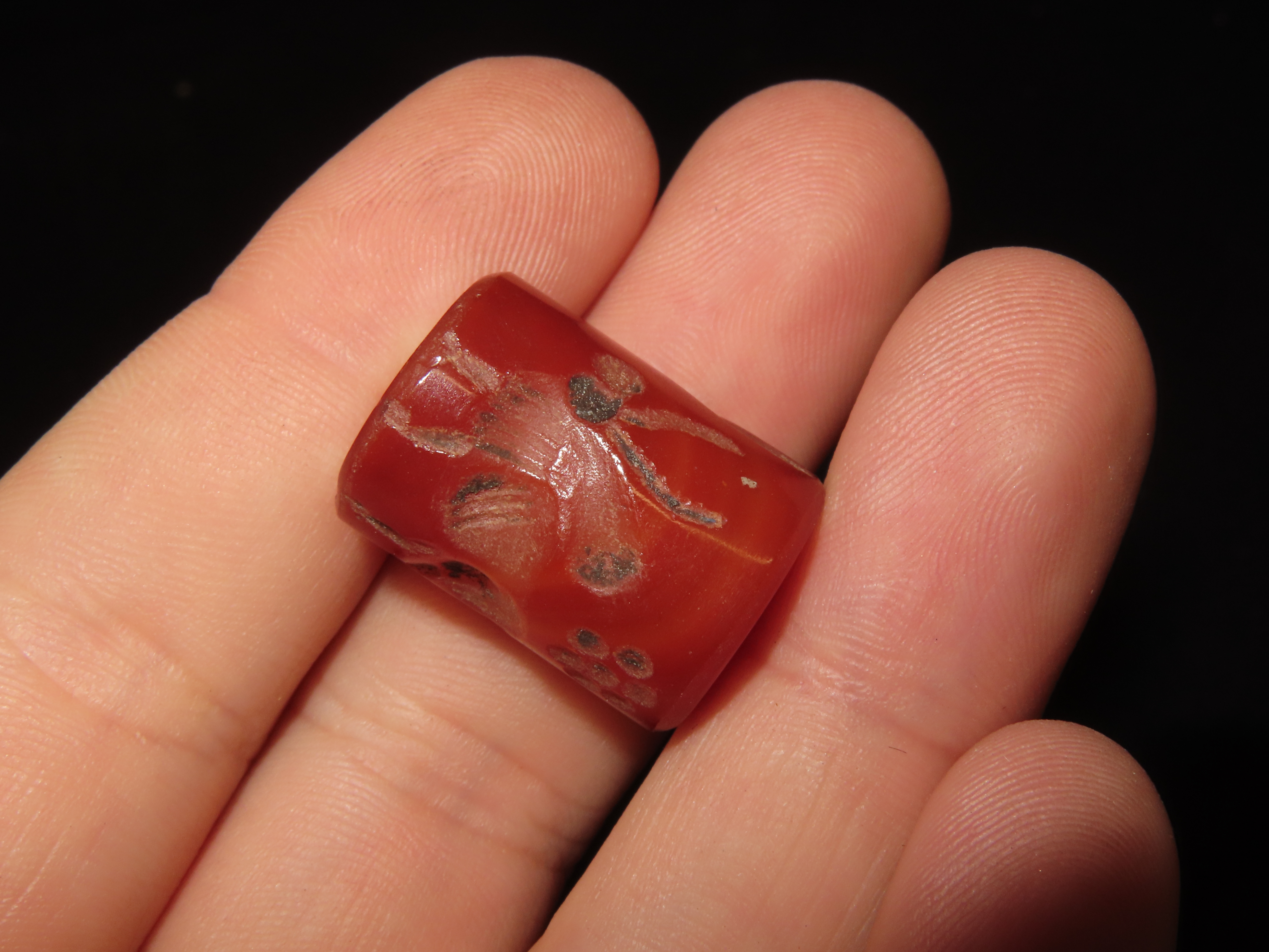 Ancient Roman Viking Engraved Intaglio Seal Bead