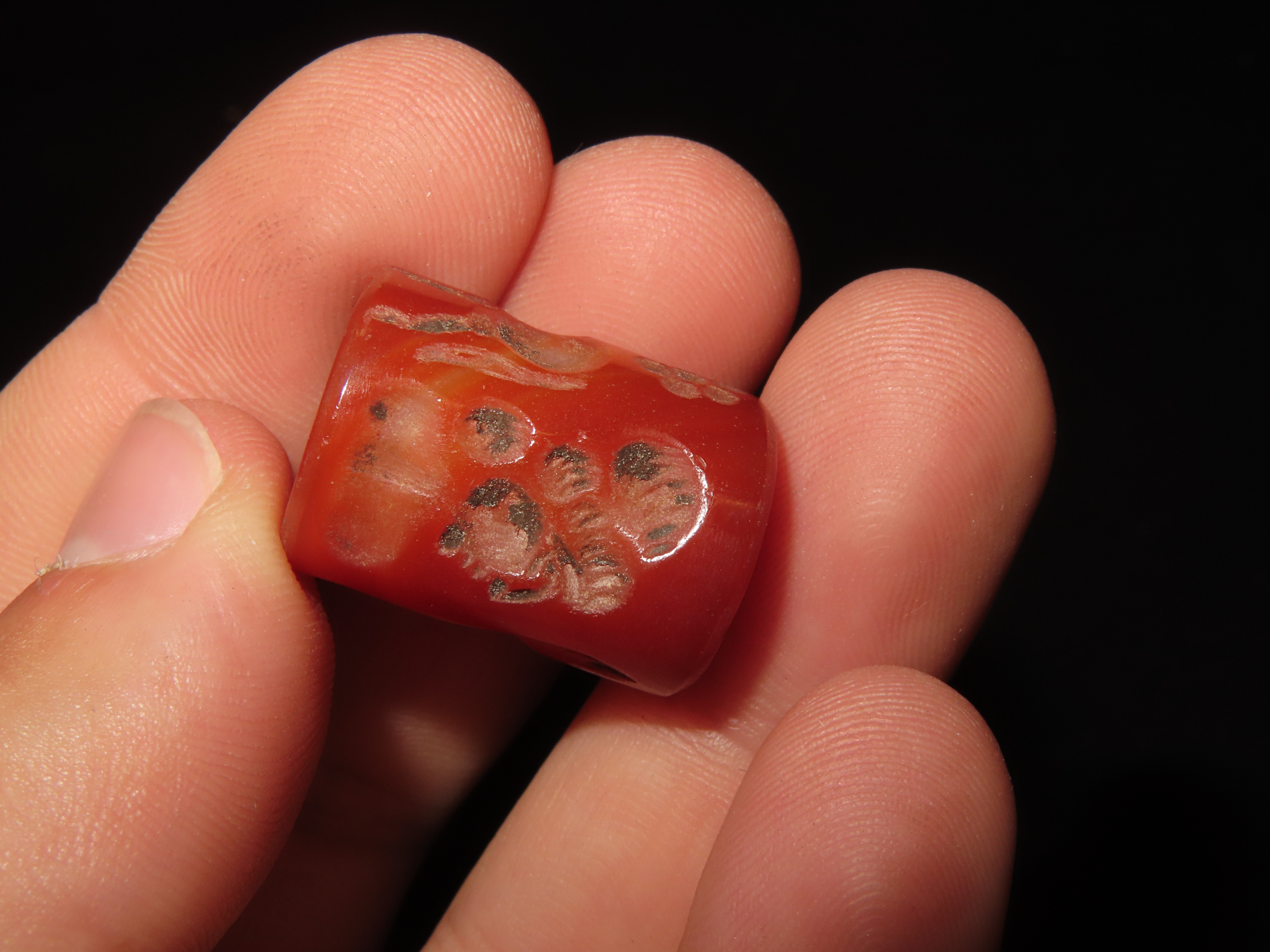 Ancient Roman Viking Engraved Intaglio Seal Bead