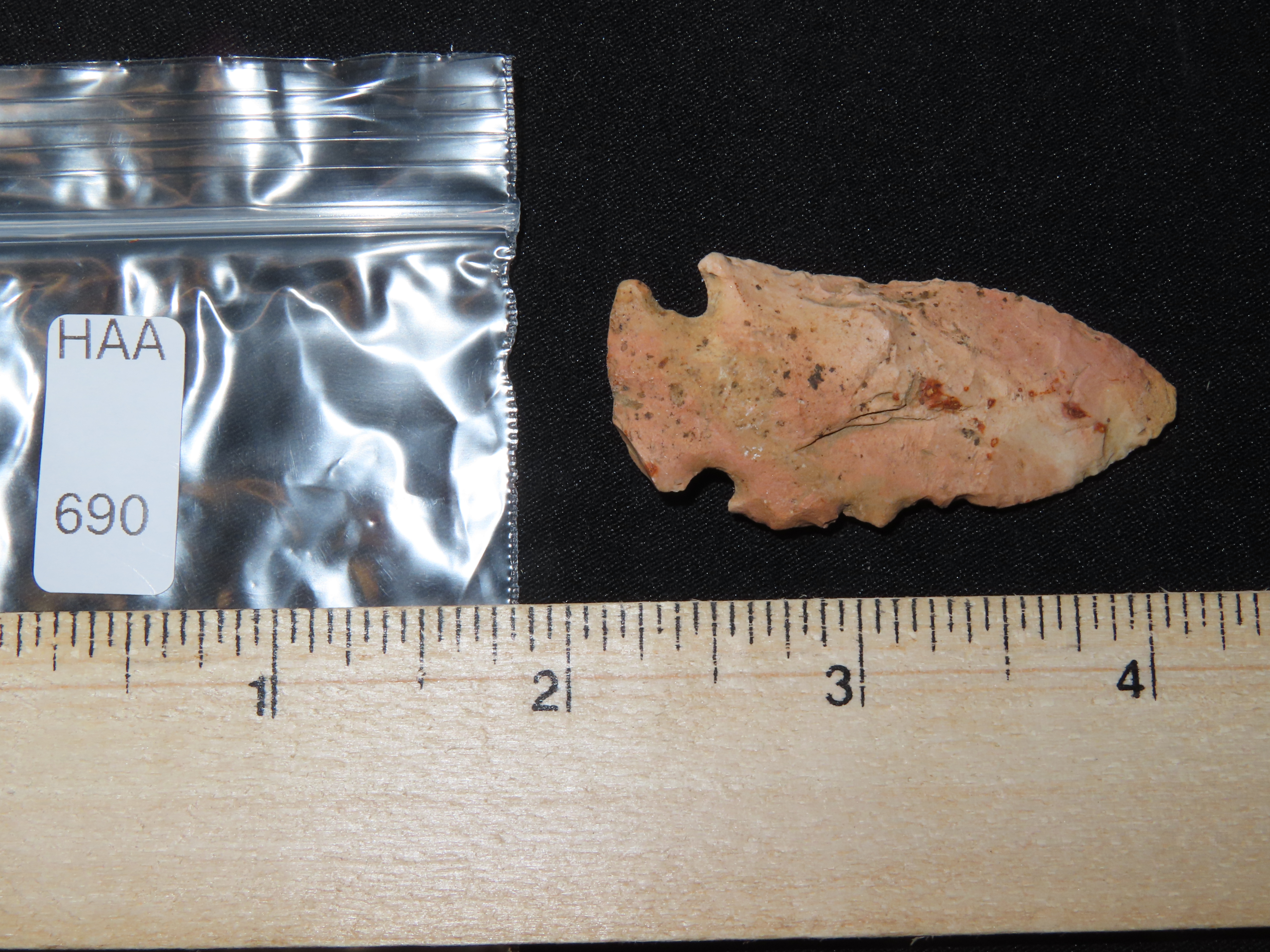 2 1/8" Kirk Corner Notch found in Adams County Illinois. Indian Arrowhead, Artifact.