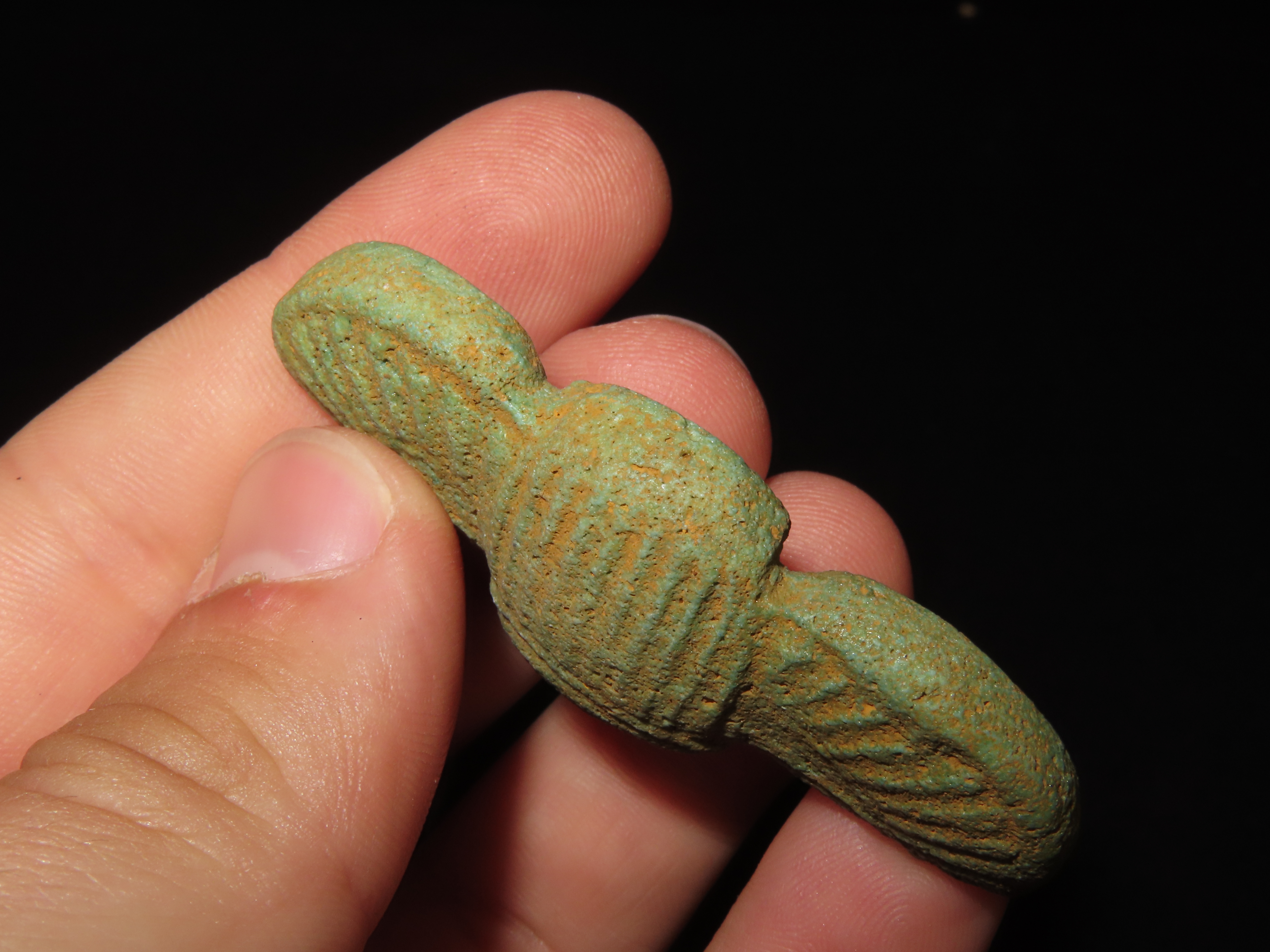 Nice Egyptian Faience Amulet of Flying Scarab, 1550-332BC. Great Example