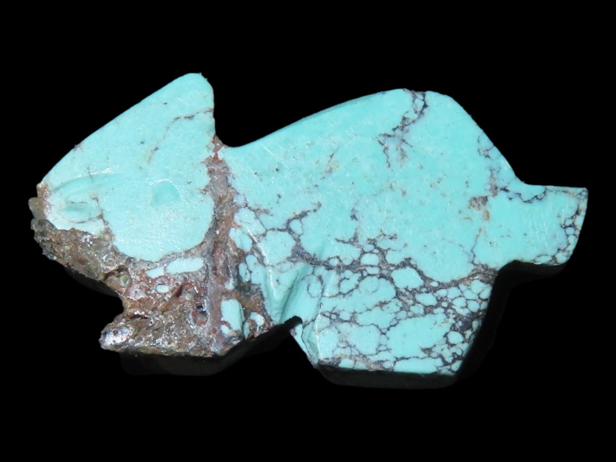 Nice Turquoise Zuni Fetish Animal Rabbit Effigy Bead, Great Example