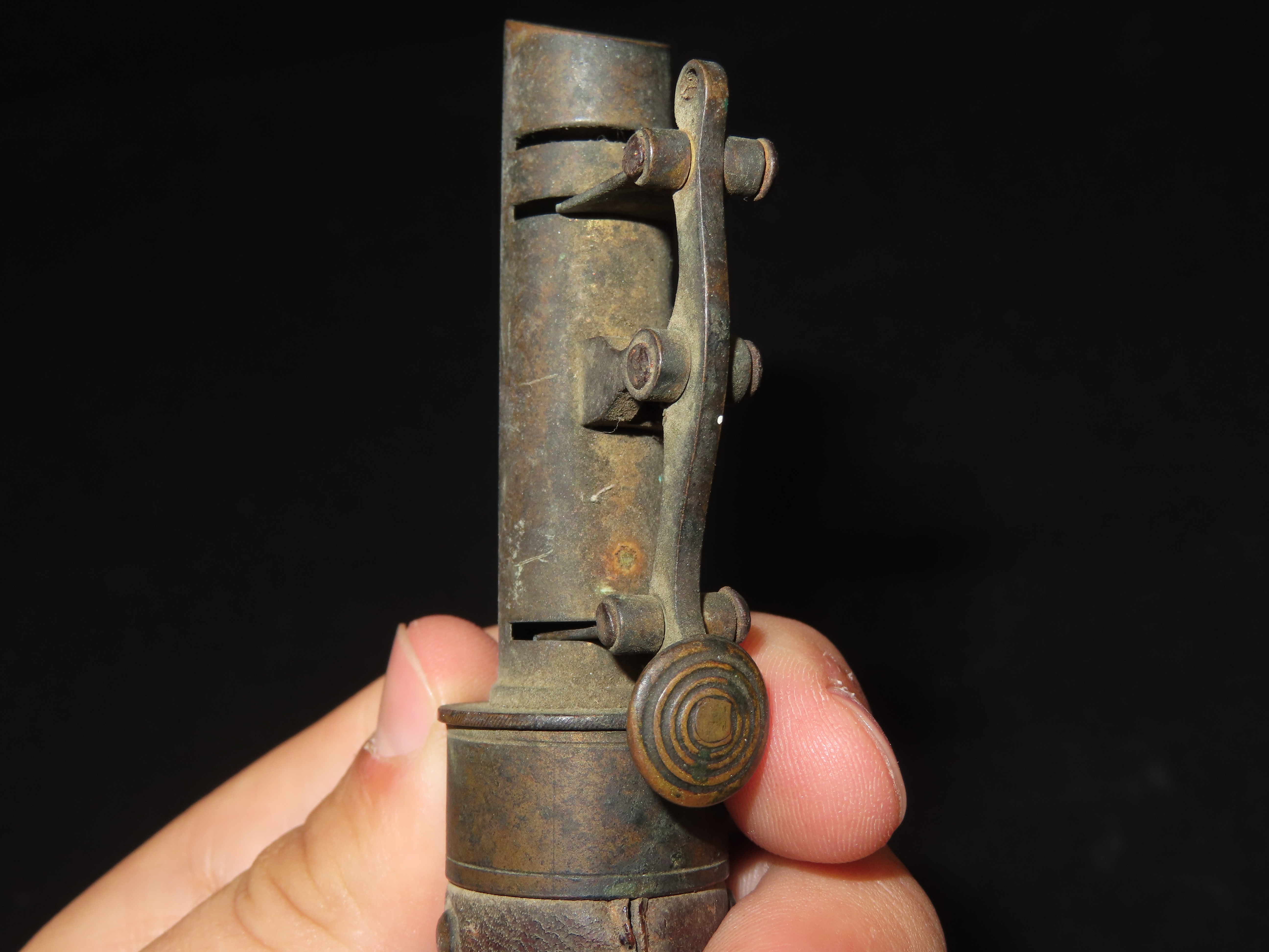 Nice Civil War Era Powder Flask, Nicely Decorated. Very Elaborate Design, Great Age & patina.