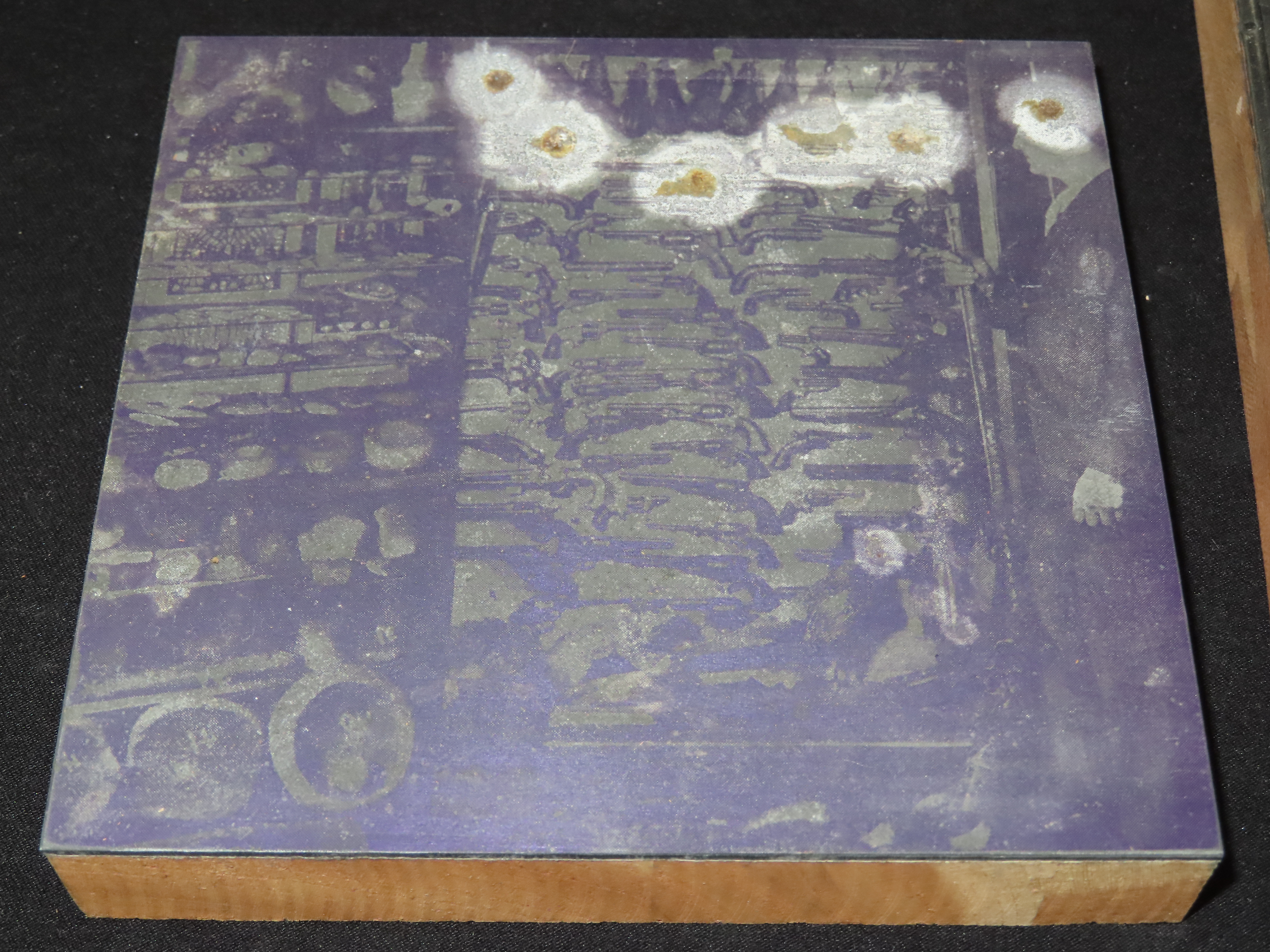Lot of 6 Antique Printing Plates with Guns, Rifles, Army, Navy, etc. Used in Rev. Heike's Book on guns.