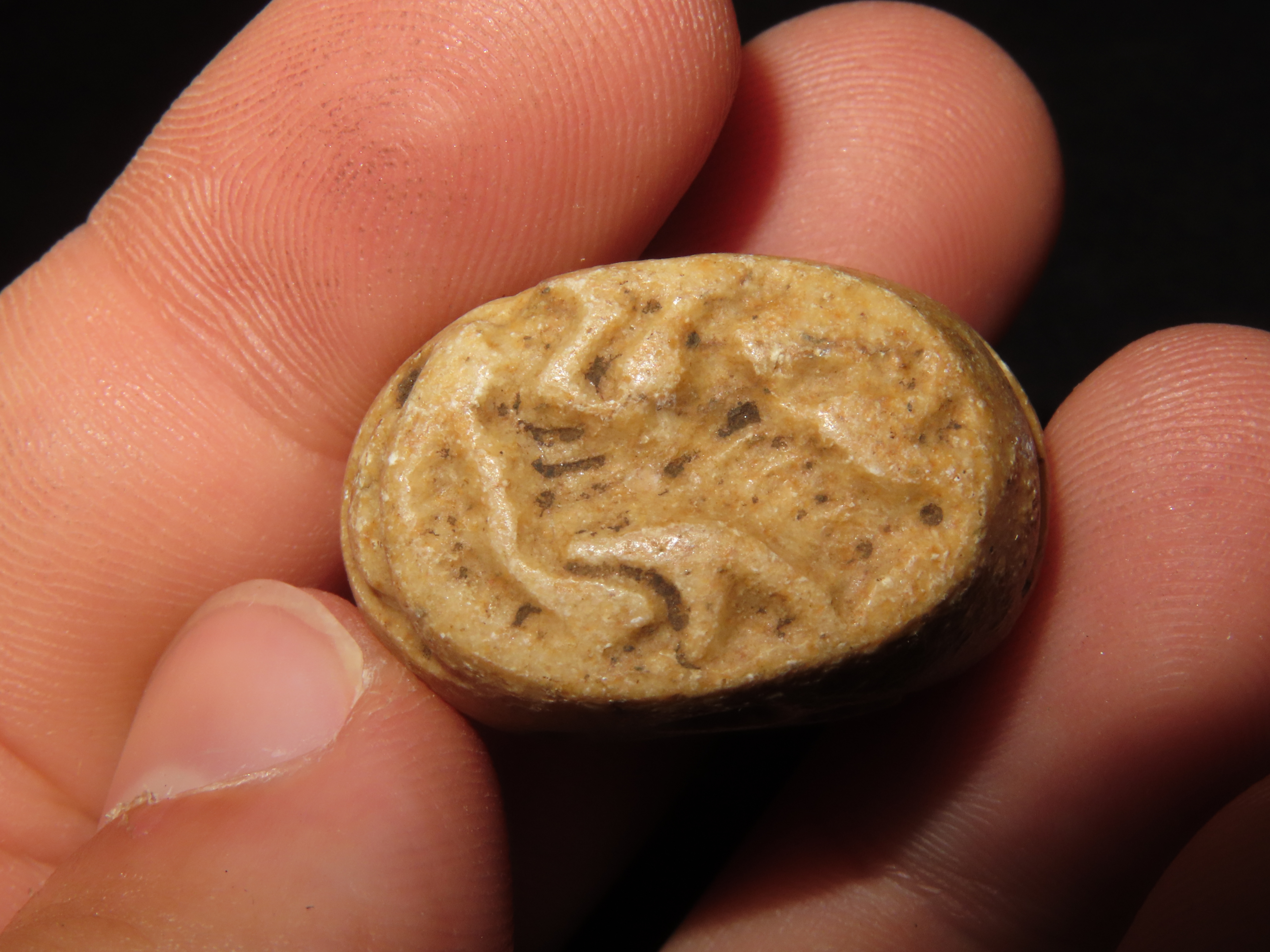Ancient Roman Viking Engraved Intaglio Seal Bead