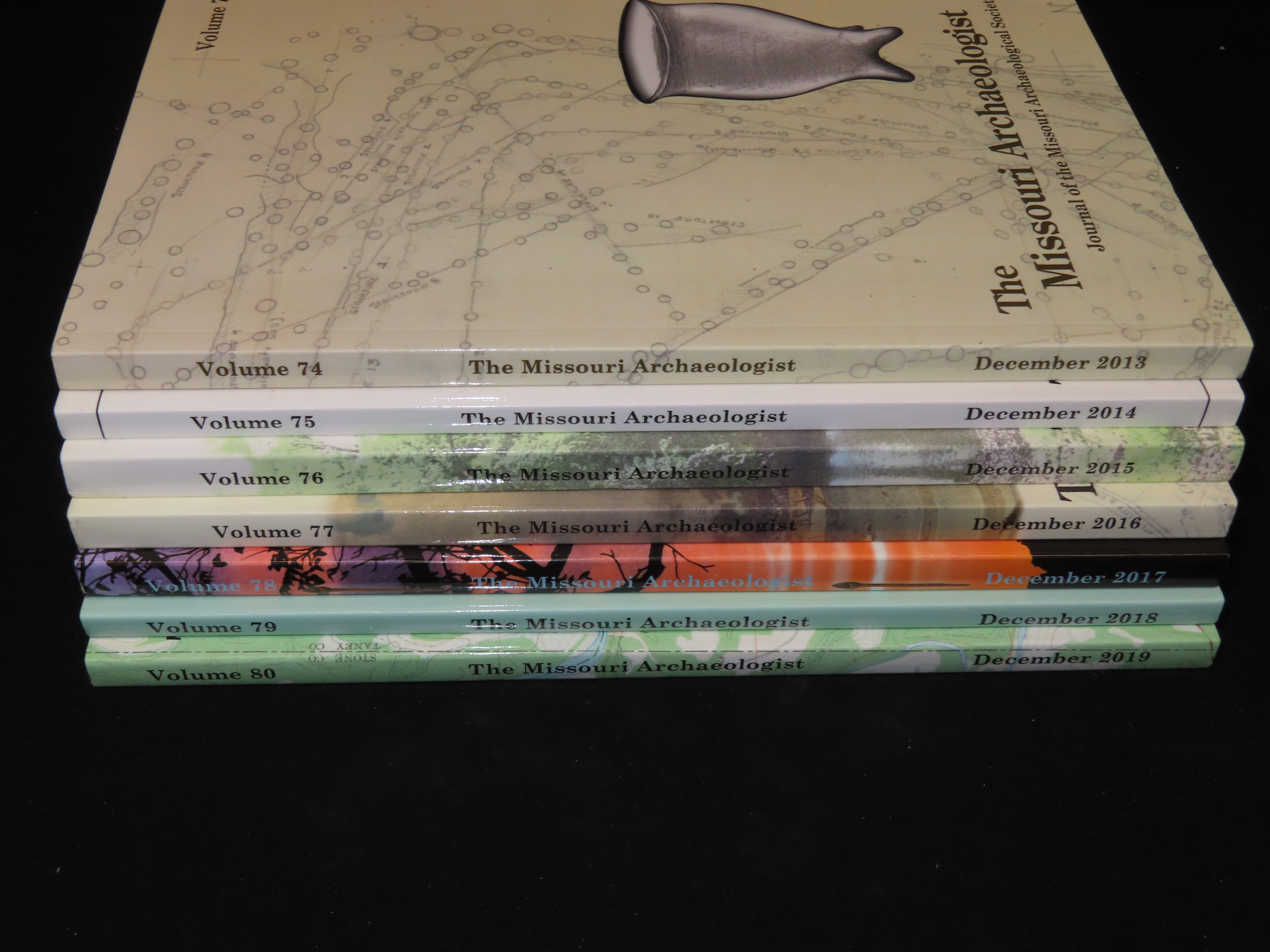 Lot of 6 Missouri Archaeologist. Full of Pics & Articles on all kinds of Artifacts & Sites. 2013-2019, Only one issue printed per year on th
