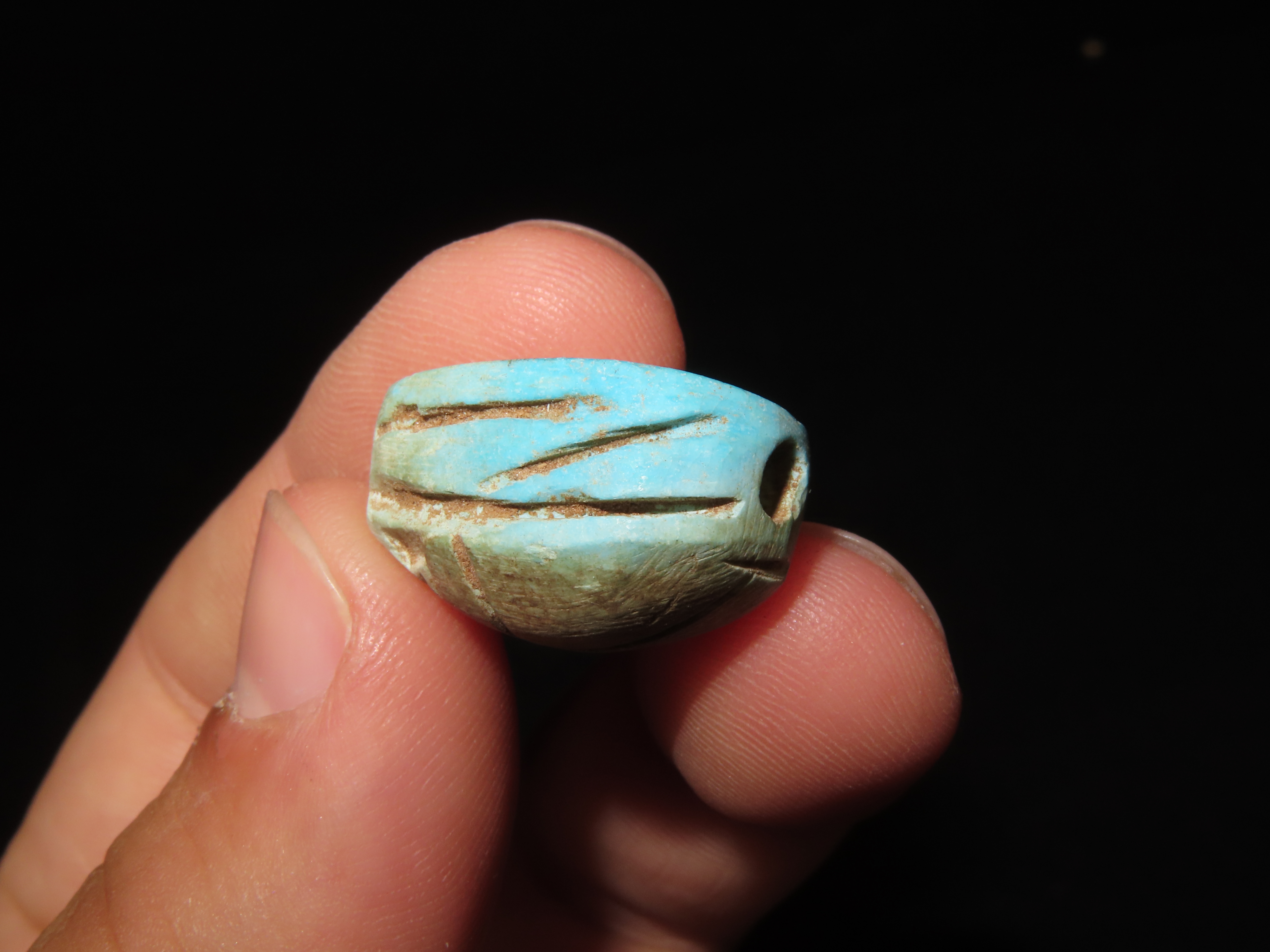 Nice Egyptian Scarab Bead, 1085-730 BC, Nice Example with Great Patina