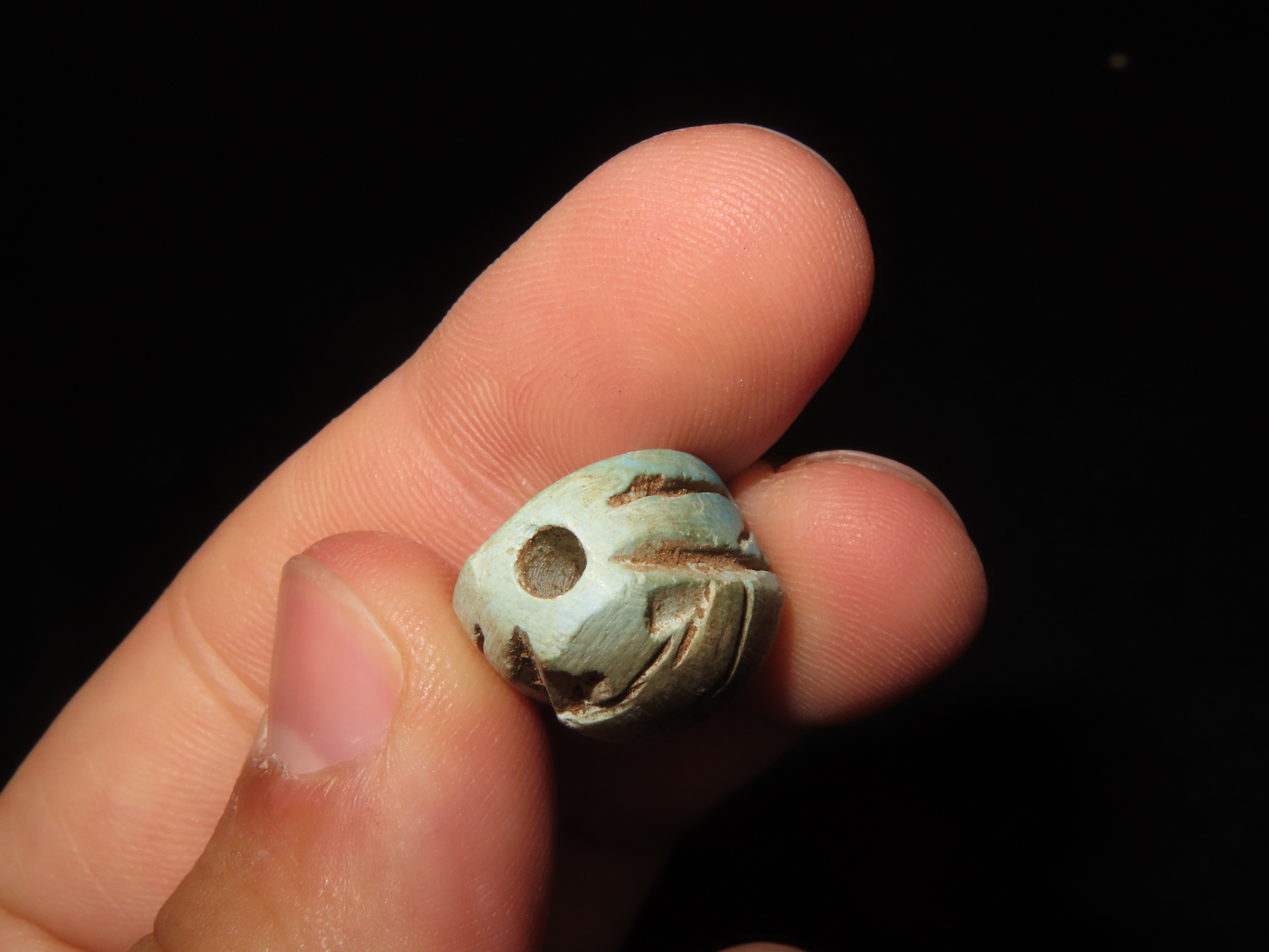 Nice Egyptian Scarab Bead, 1085-730 BC, Nice Example with Great Patina