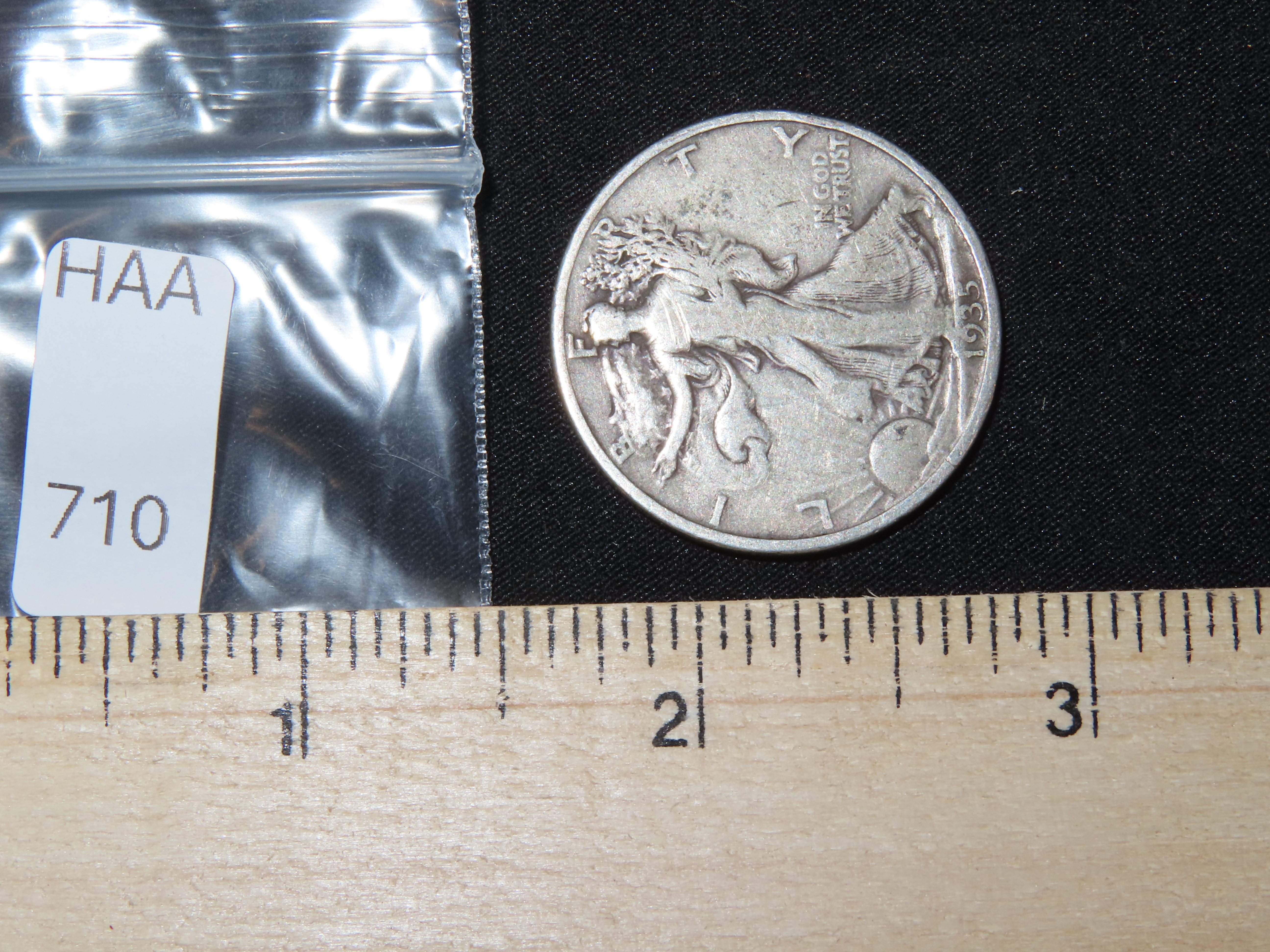 1935Walking Liberty Silver Half Dollar, Great Original Condition, Early U's Coin, United States Currency