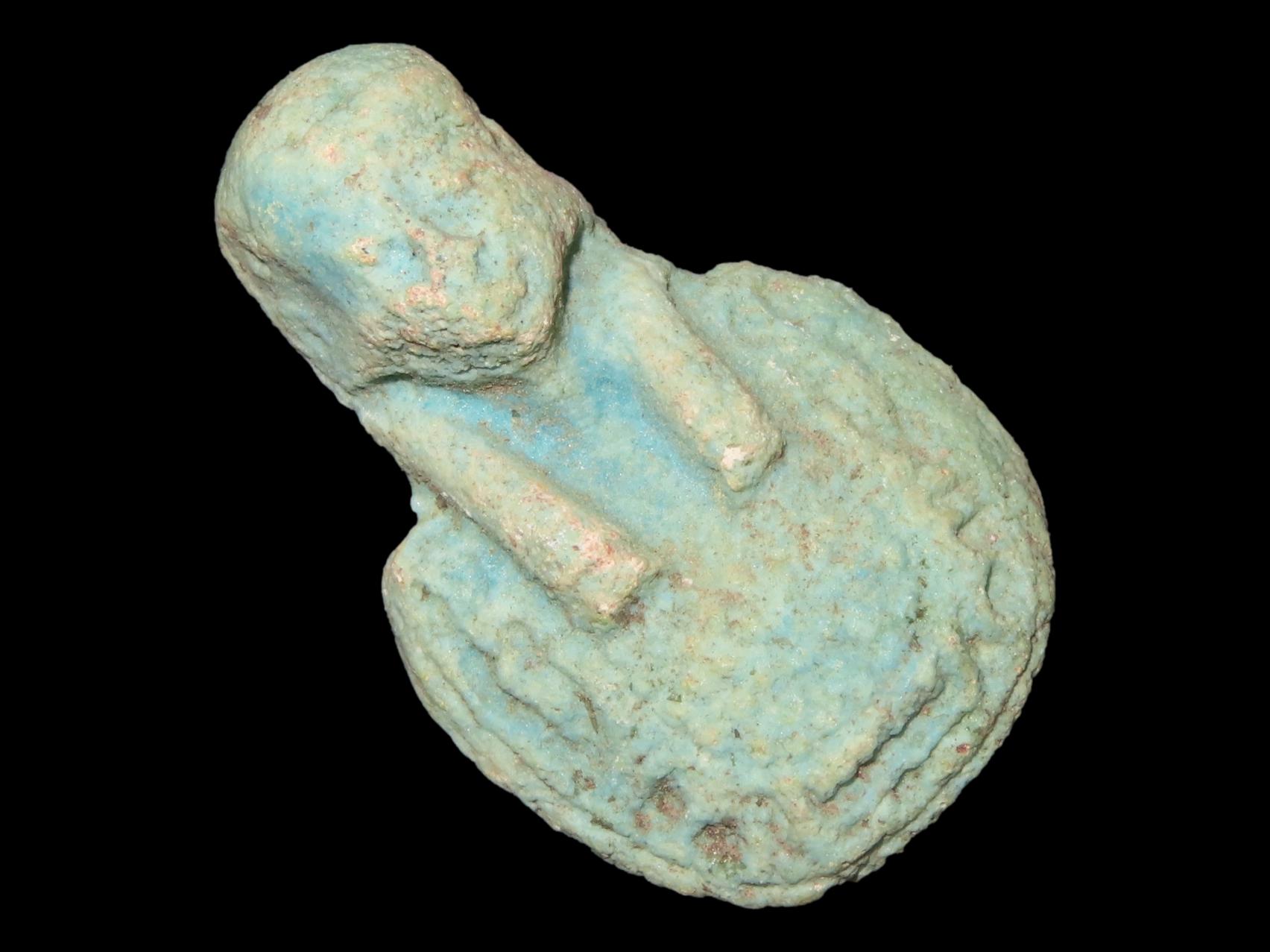 Nice Egyptian Faience Amulet, Pharoh, 1550-332BC. Great Example