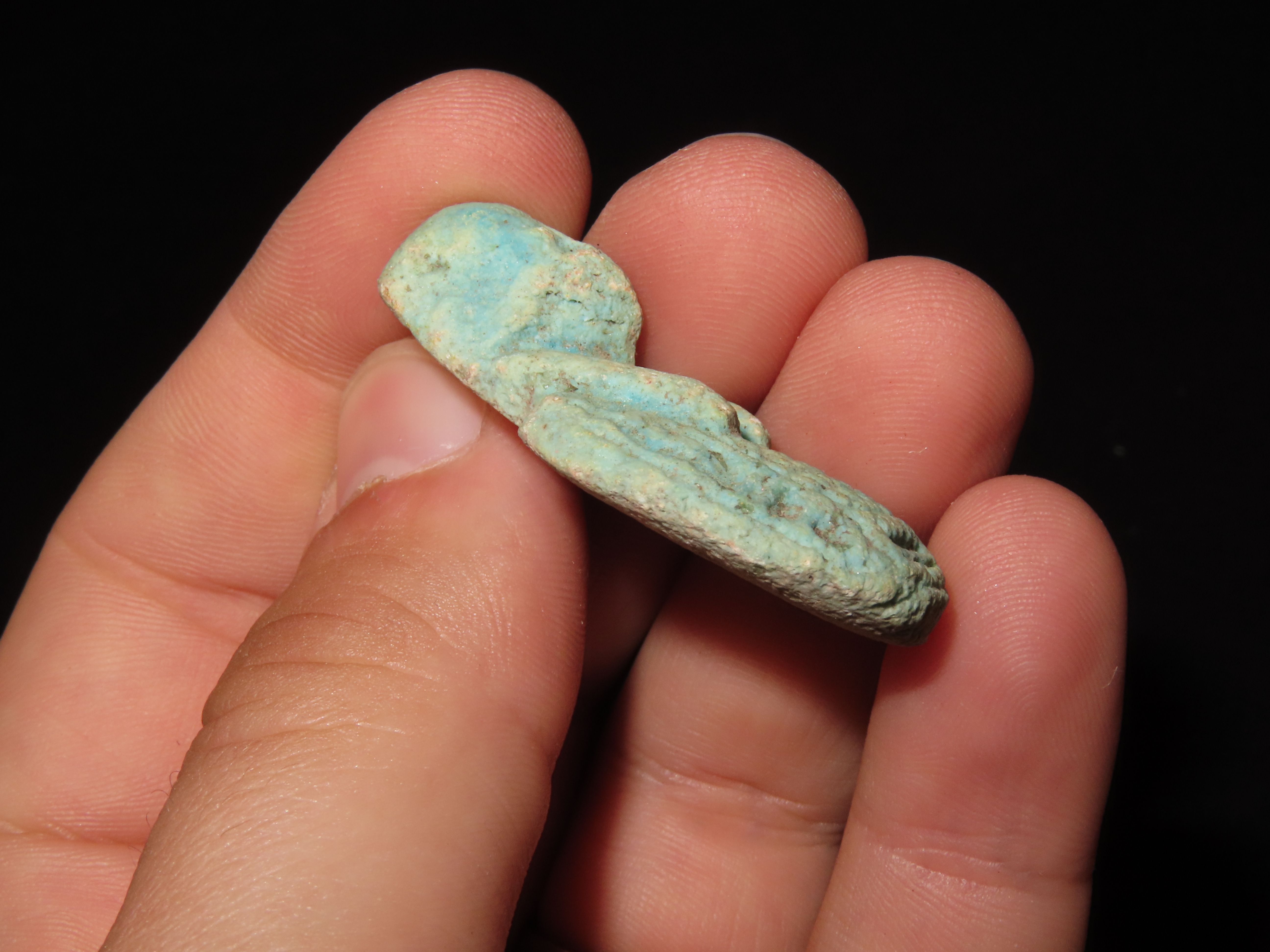 Nice Egyptian Faience Amulet, Pharoh, 1550-332BC. Great Example