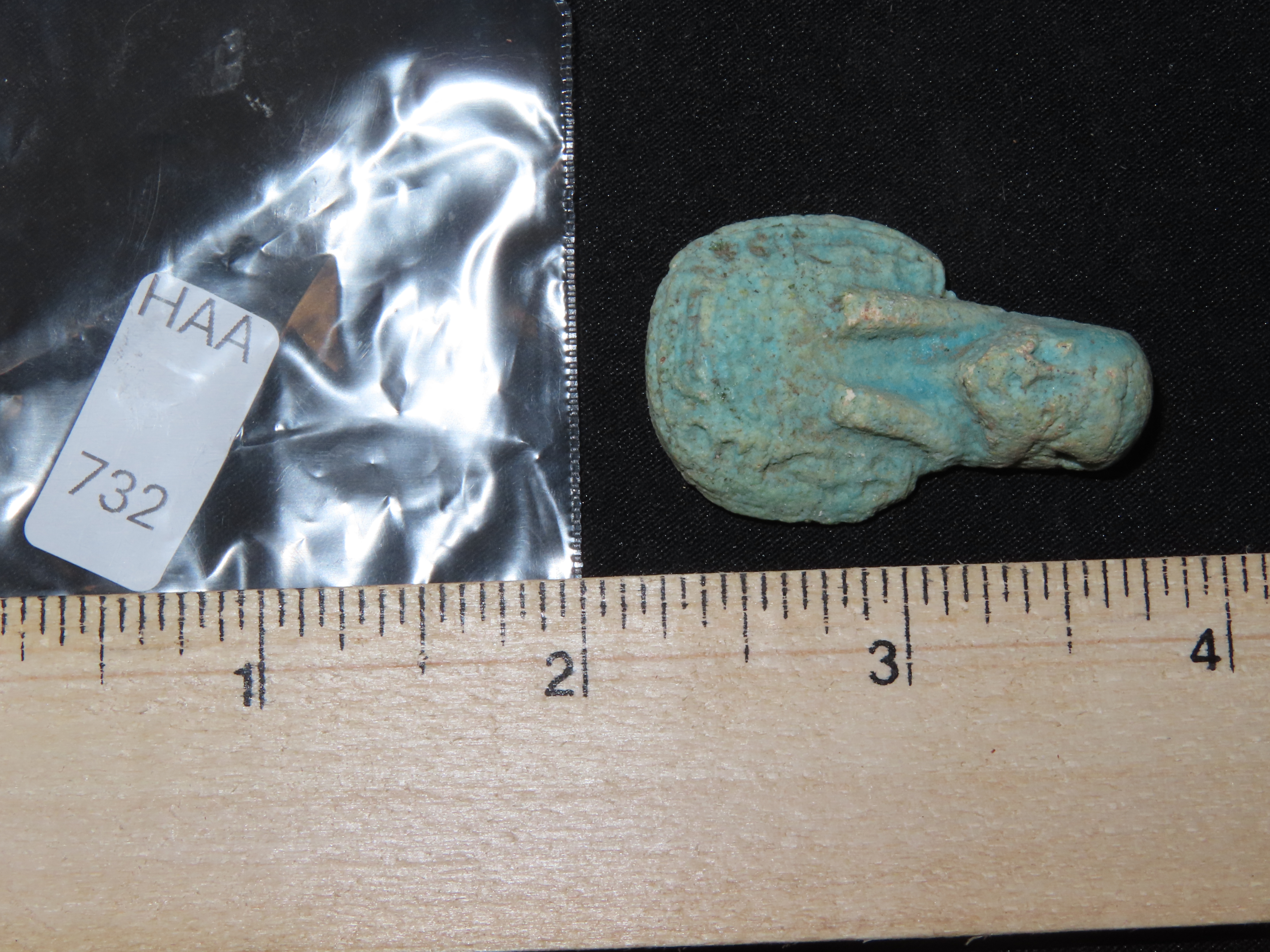 Nice Egyptian Faience Amulet, Pharoh, 1550-332BC. Great Example